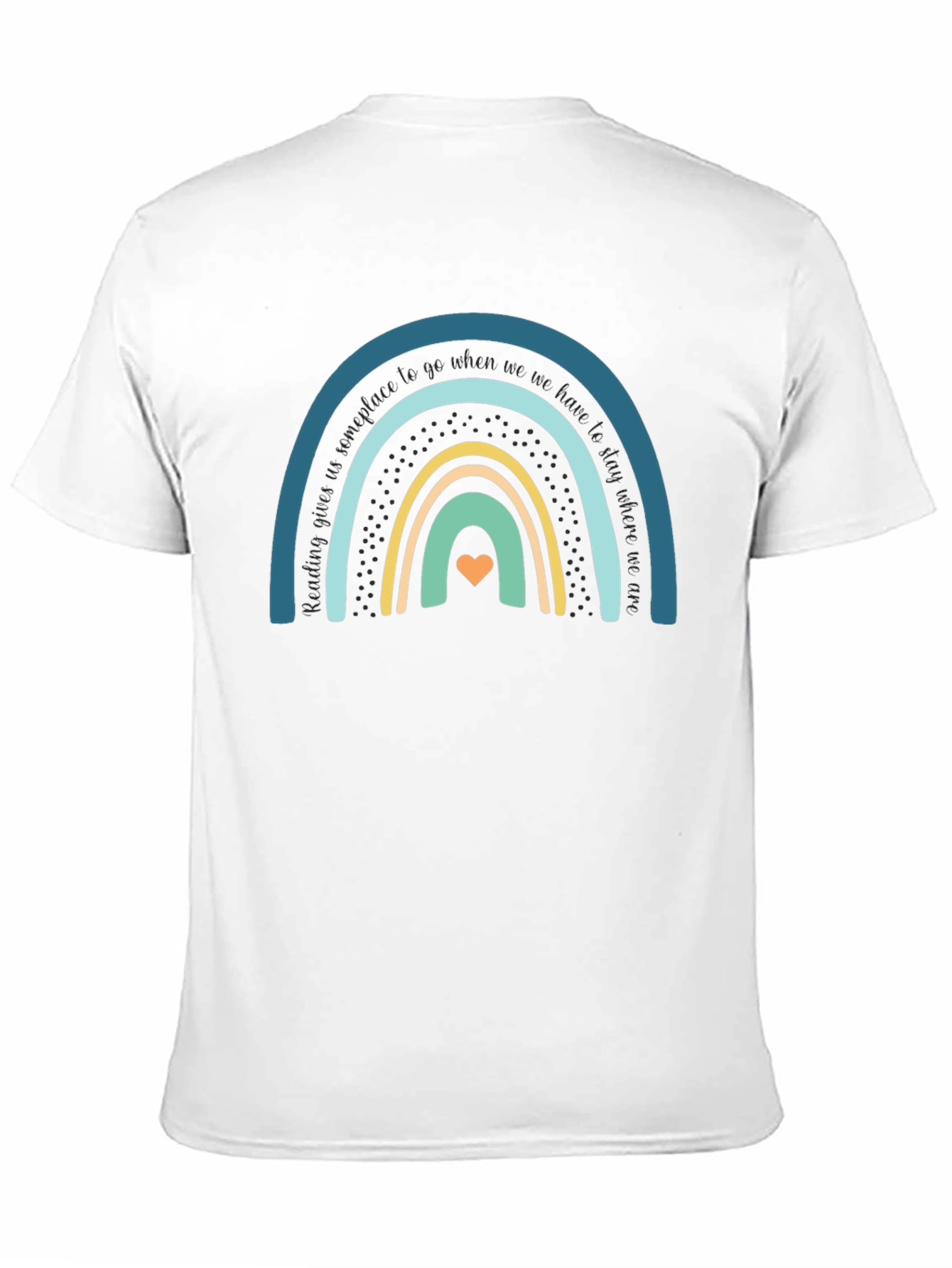Rainbow Heart Graphic Tee - Unisex Black Cotton T-Shirt