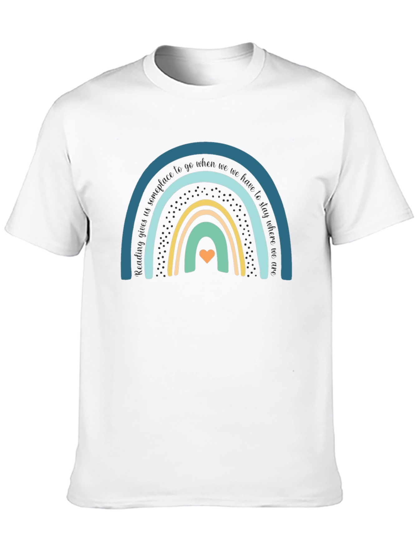 Rainbow Heart Graphic Tee - Unisex Black Cotton T-Shirt