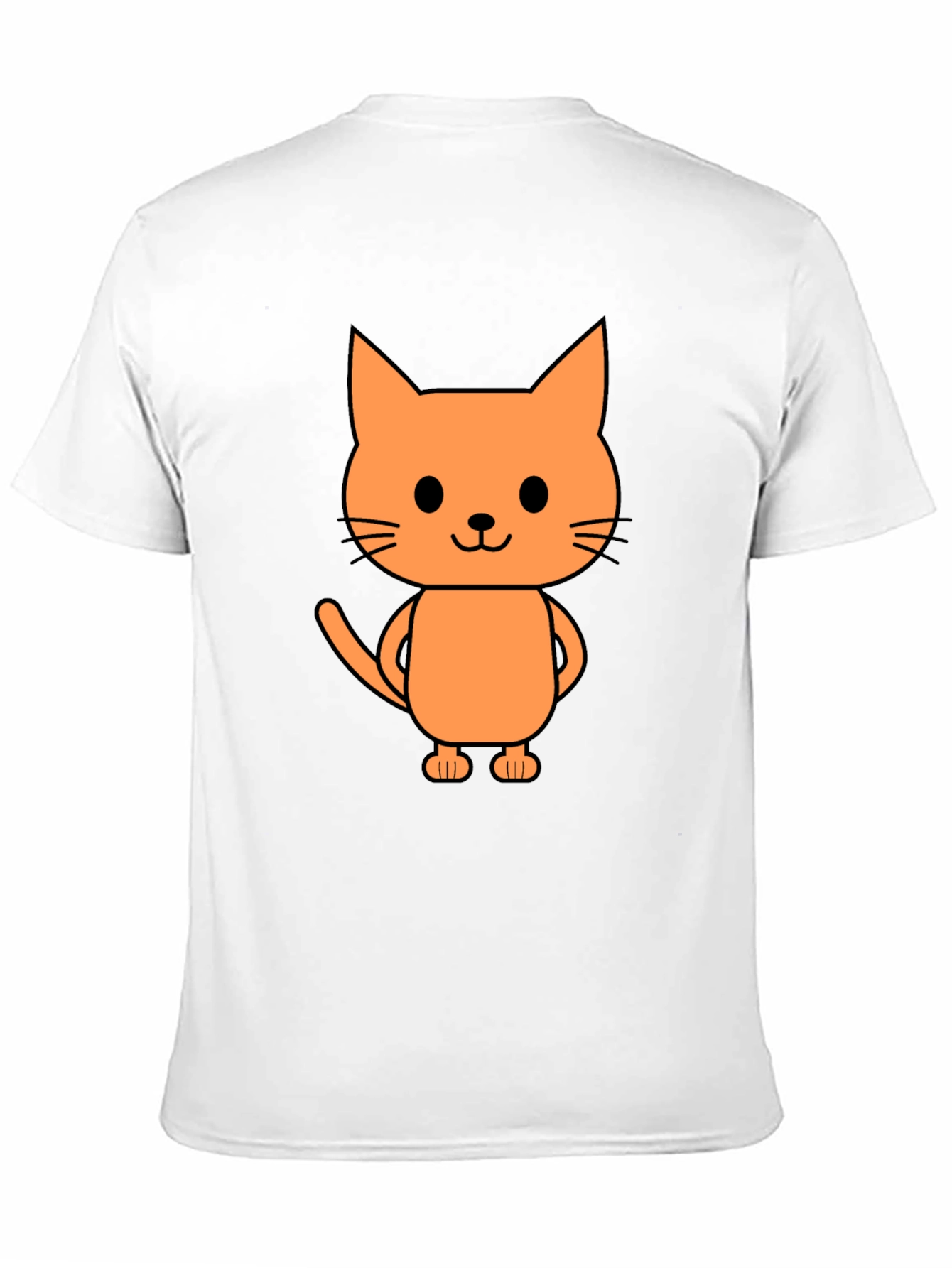 Cute Cartoon Cat Graphic Print Black T-Shirt