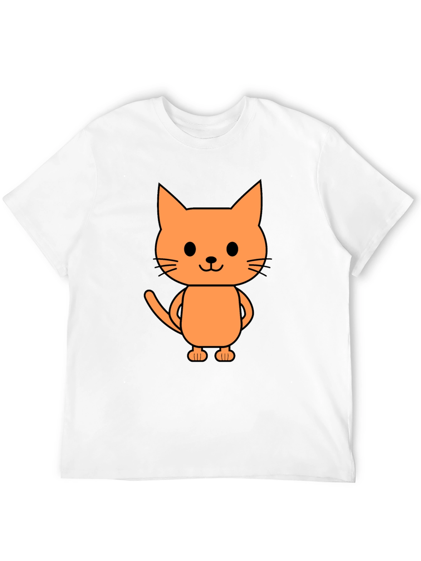 Cute Cartoon Cat Graphic Print Black T-Shirt