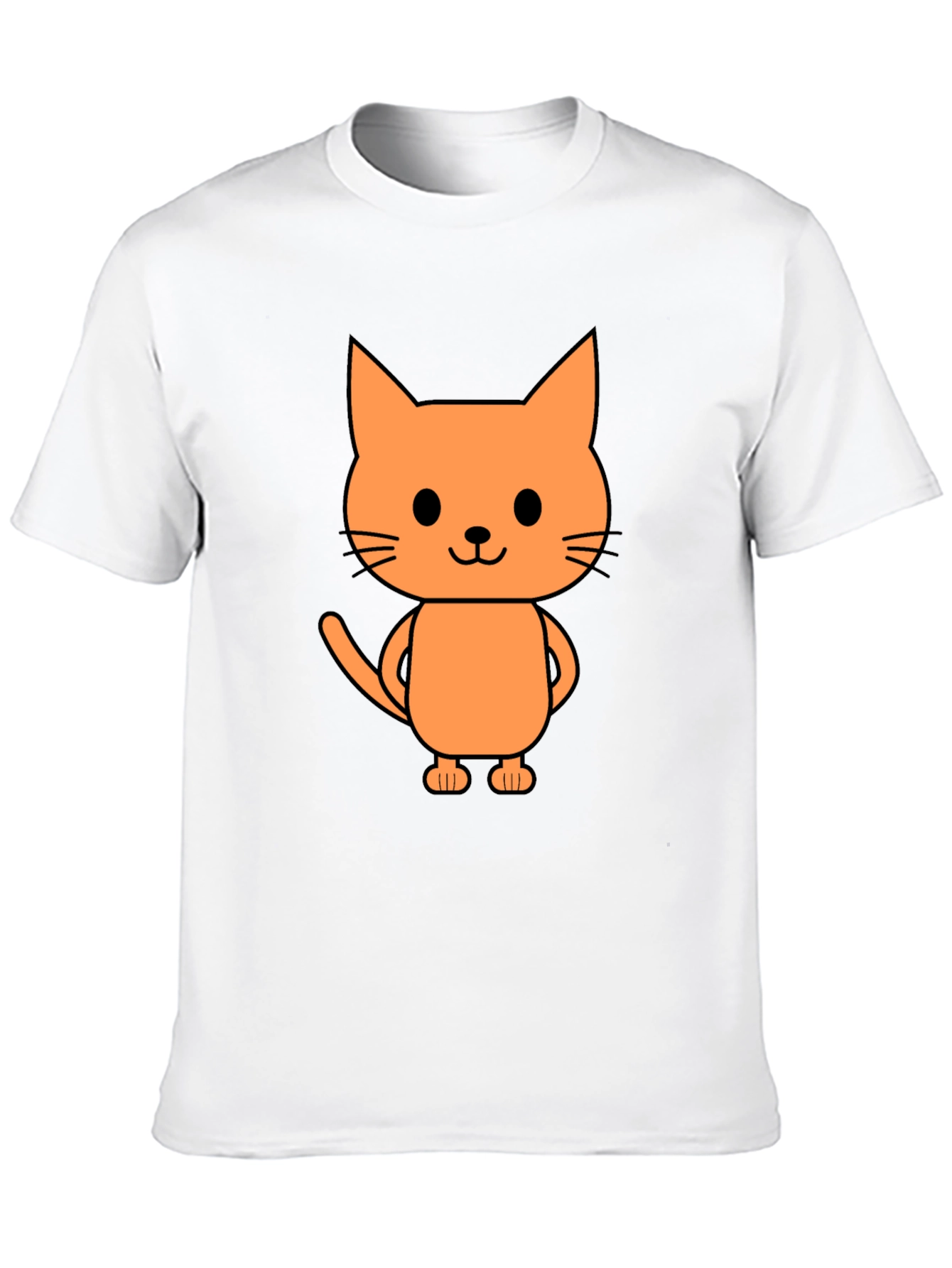 Cute Cartoon Cat Graphic Print Black T-Shirt