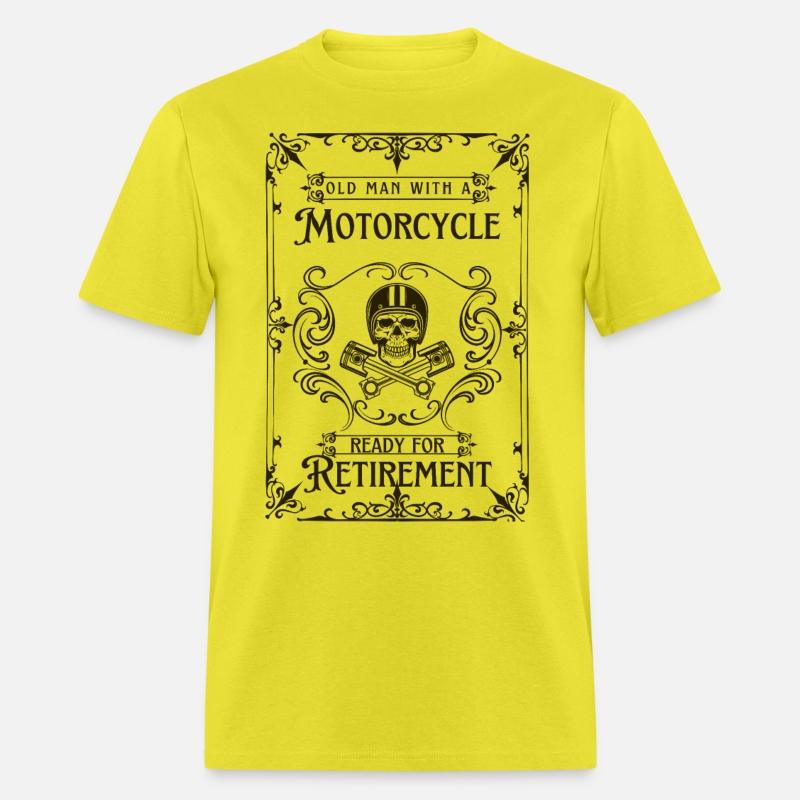 Old Man With Motorcycle Ready For Retirement