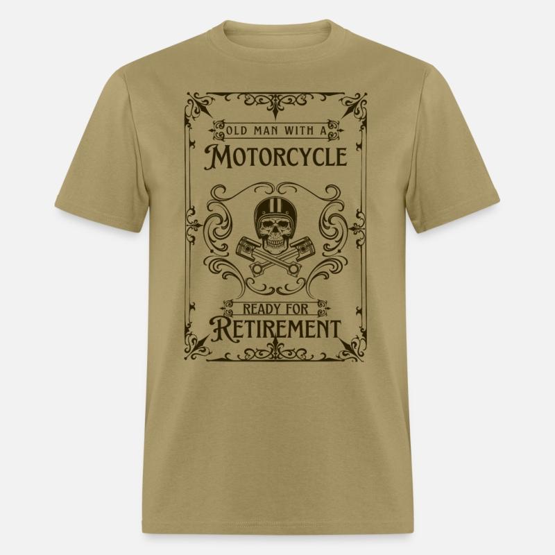 Old Man With Motorcycle Ready For Retirement