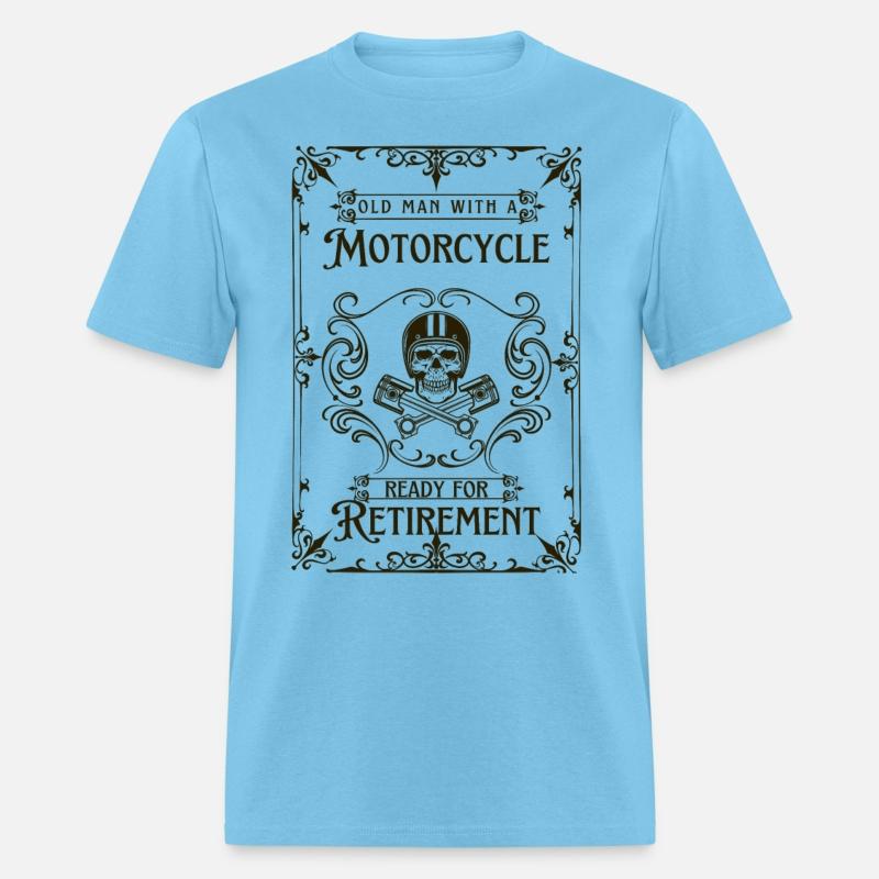 Old Man With Motorcycle Ready For Retirement