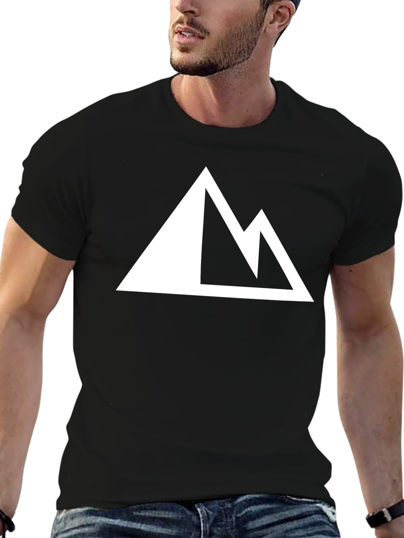 Mountain Peak Graphic Tee - Casual Black T-Shirt