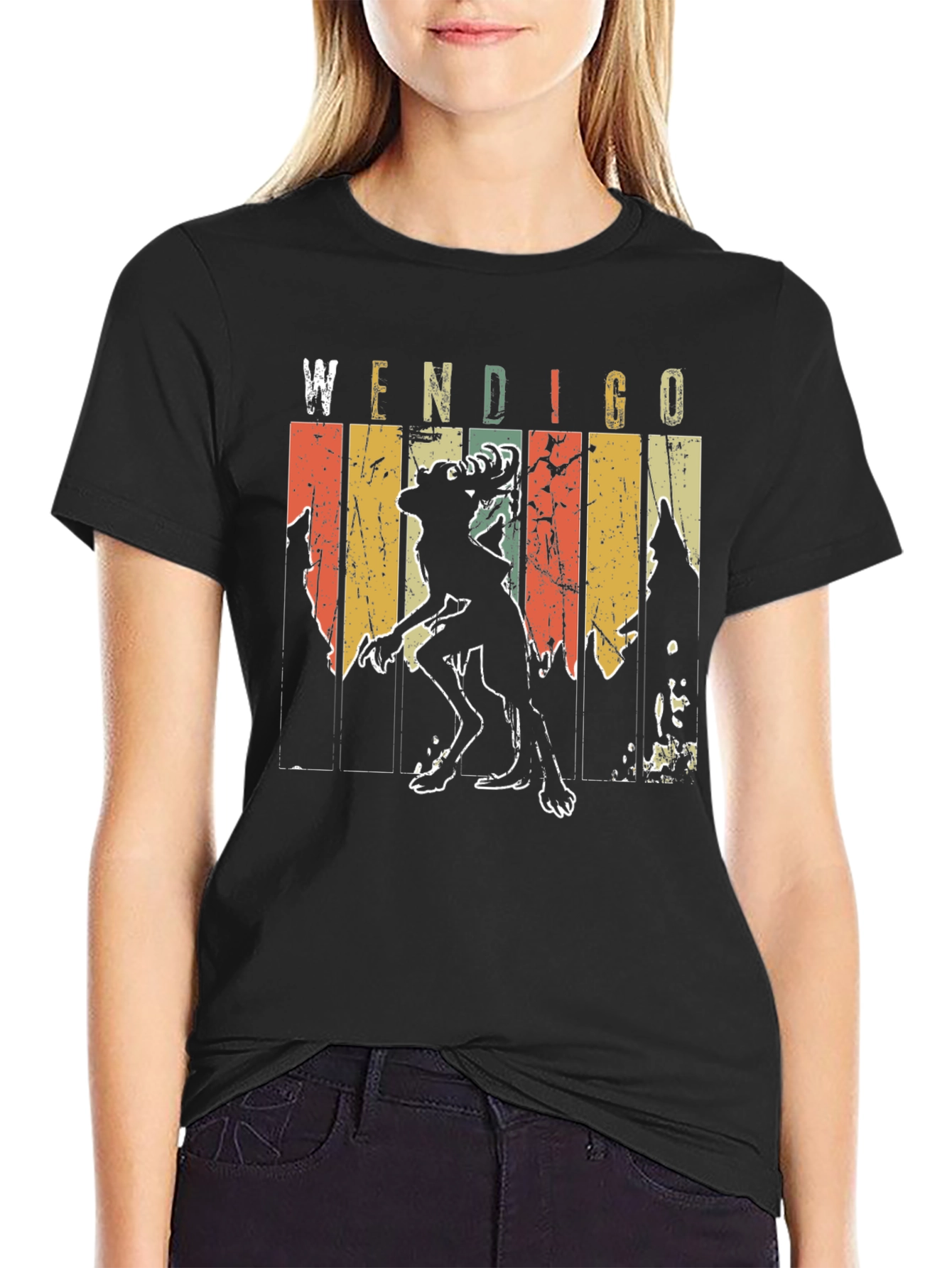 Wendigo Retro Graphic Tee - Black