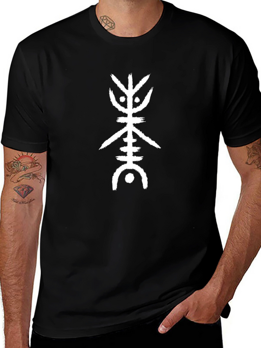 Symbol Graphic Tee - Black Cotton Blend Casual Top