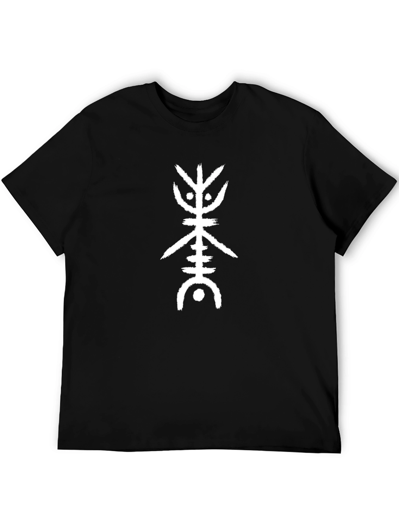 Symbol Graphic Tee - Black Cotton Blend Casual Top