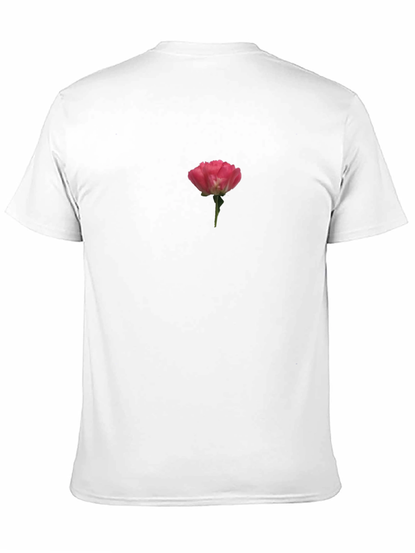 Minimalist Rose Tee - Soft Black Cotton