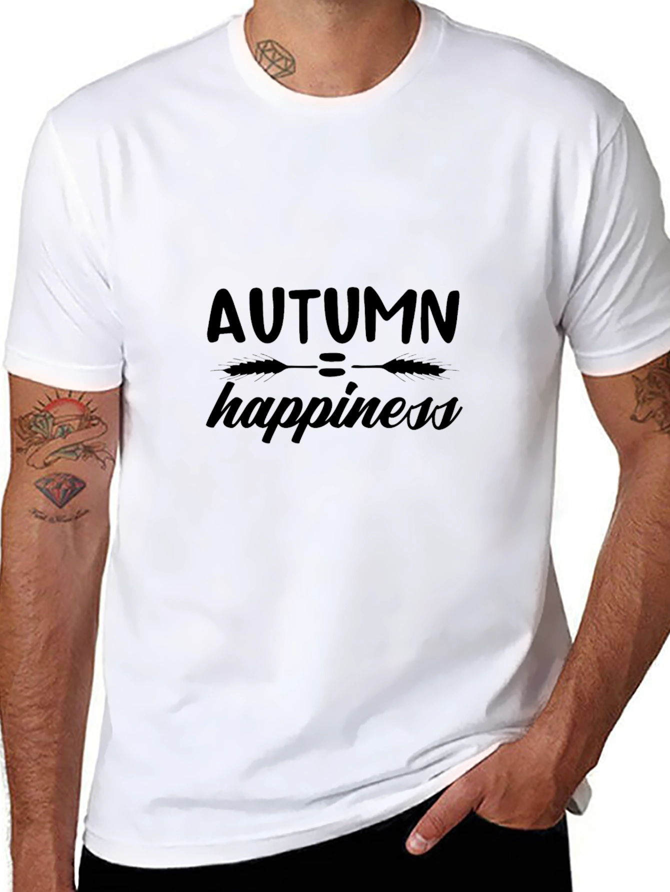 Autumn Happiness Graphic Tee - Black Unisex