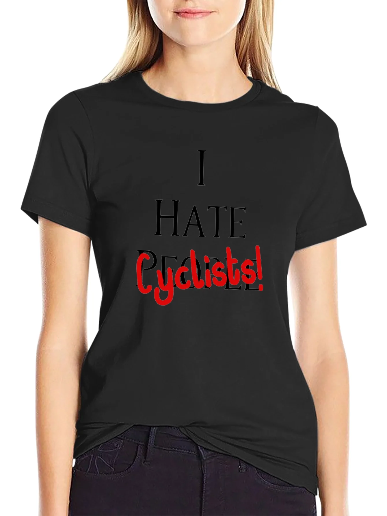 I Hate People Cyclists Funny T-Shirt