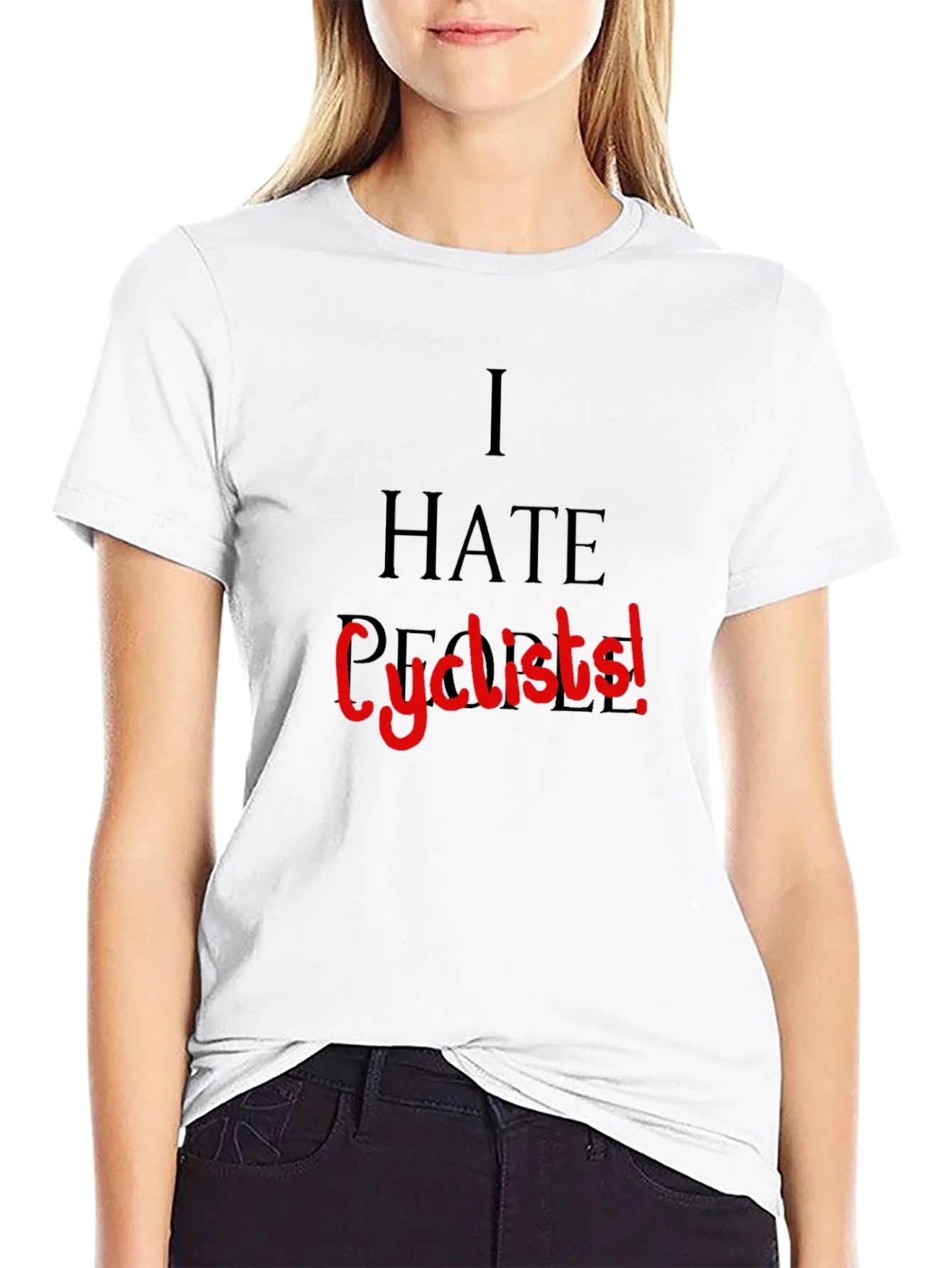 I Hate People Cyclists Funny T-Shirt