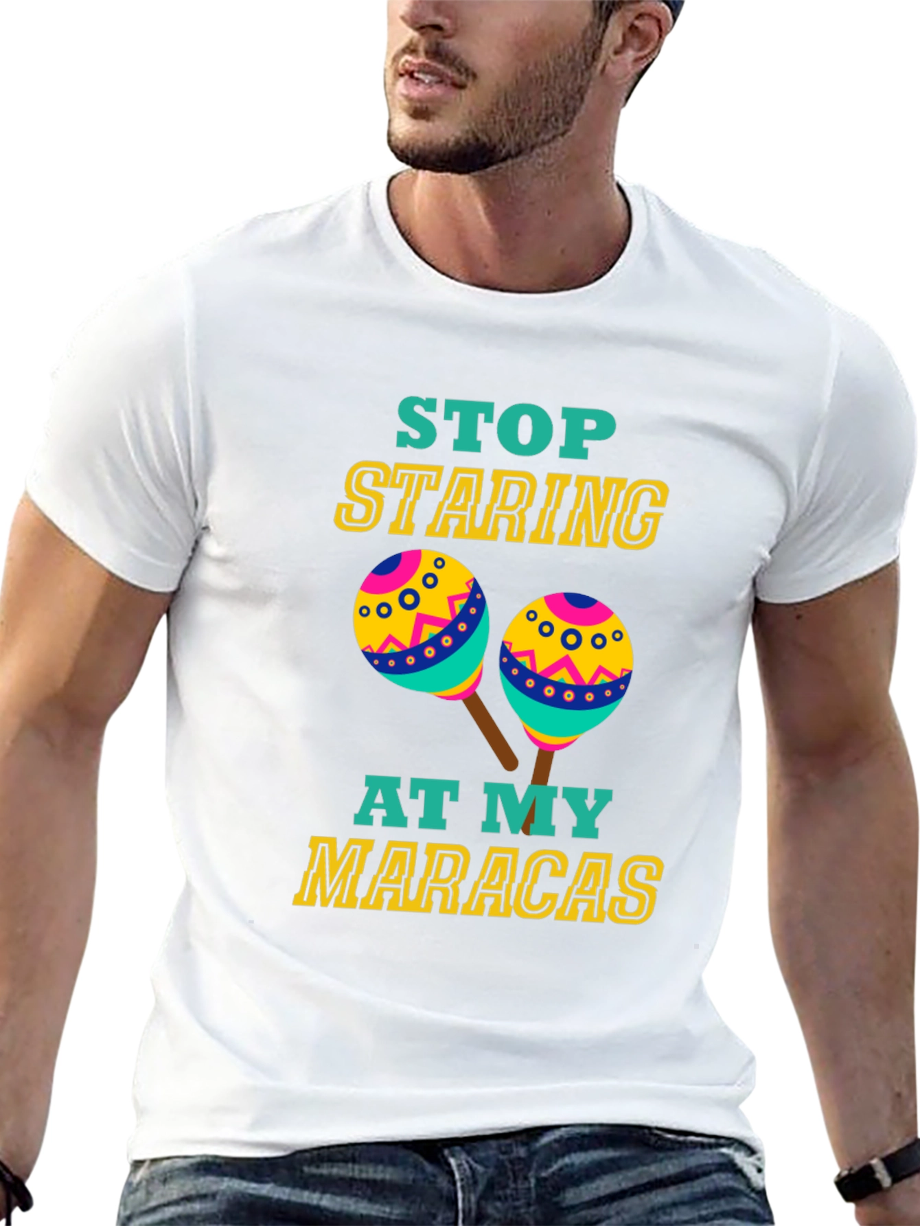 Funny Maracas T-Shirt - Stop Staring Graphic Tee