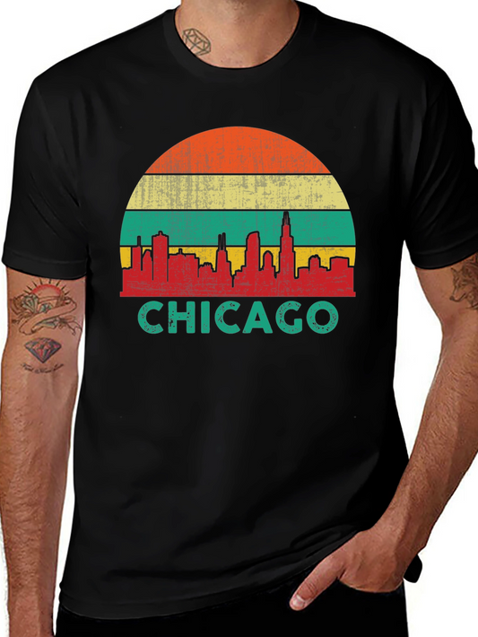 Vintage Chicago Skyline Graphic Tee