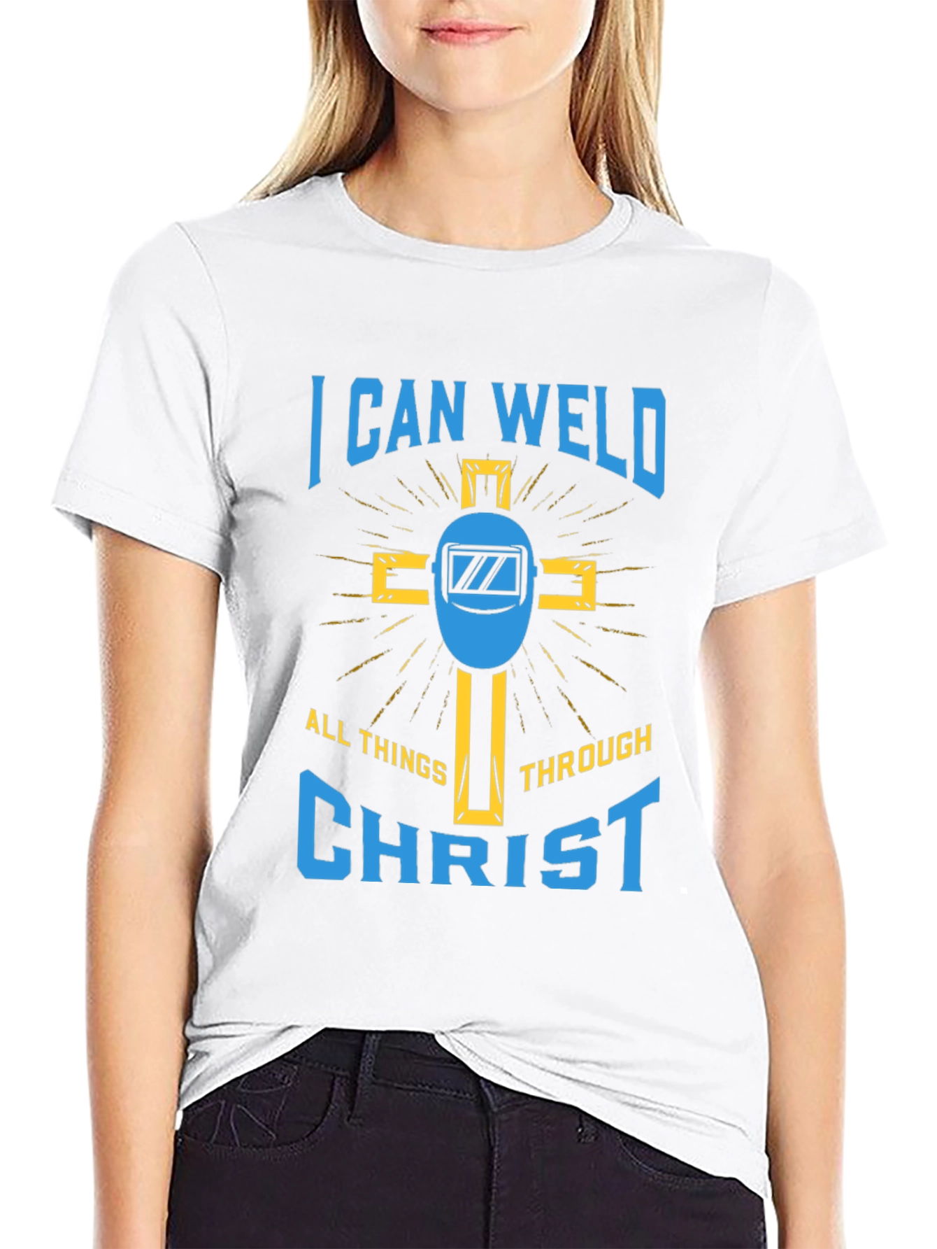 I Can Weld Through Christ Graphic Tee