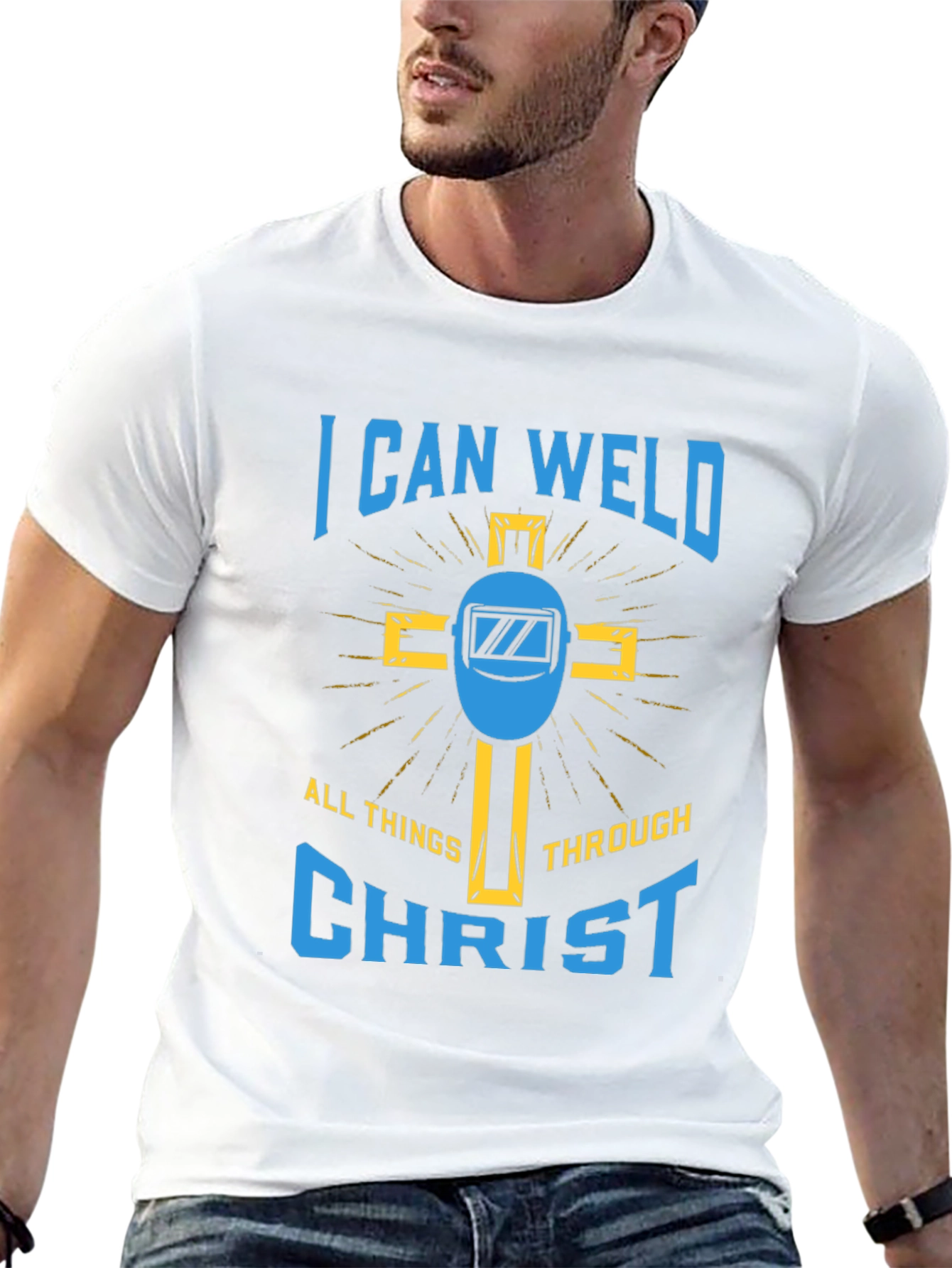 I Can Weld Through Christ Graphic Tee