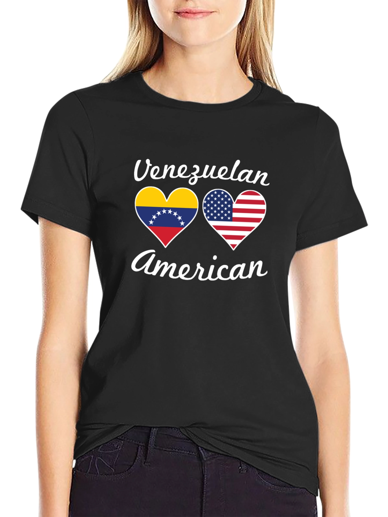 Venezuelan American Heart Flag T-Shirt