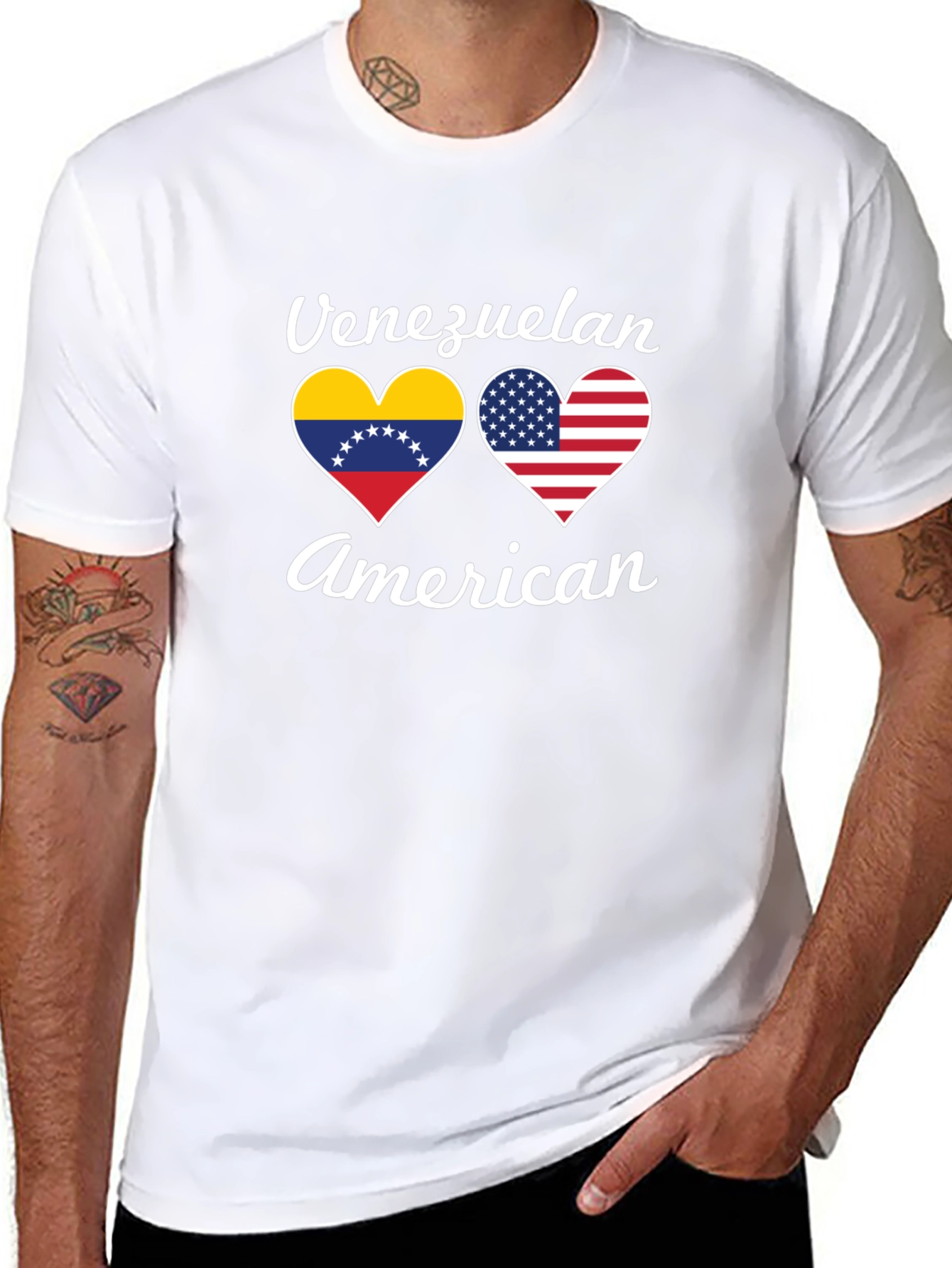 Venezuelan American Heart Flag T-Shirt