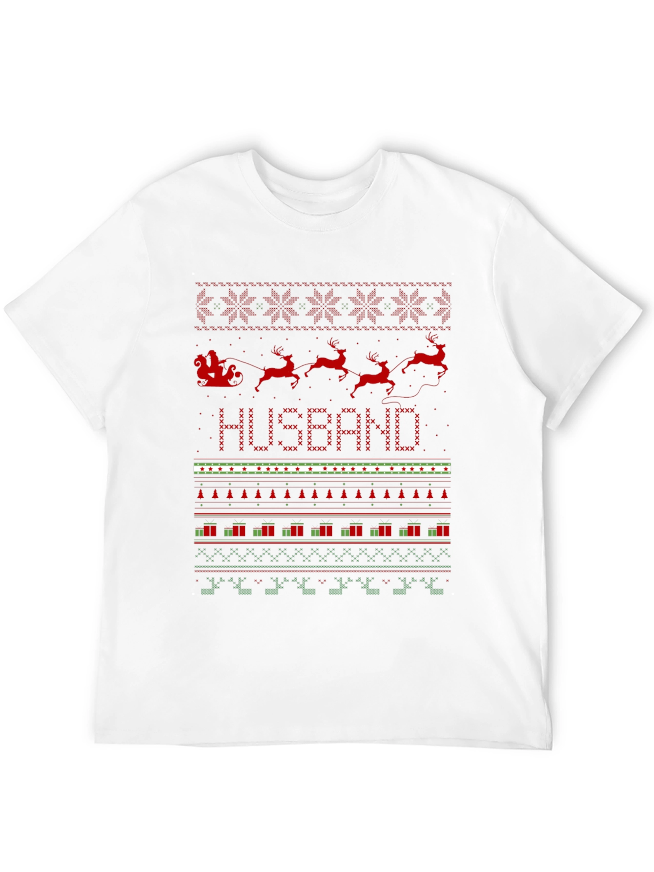 Husband Ugly Christmas Sweater Style T-Shirt