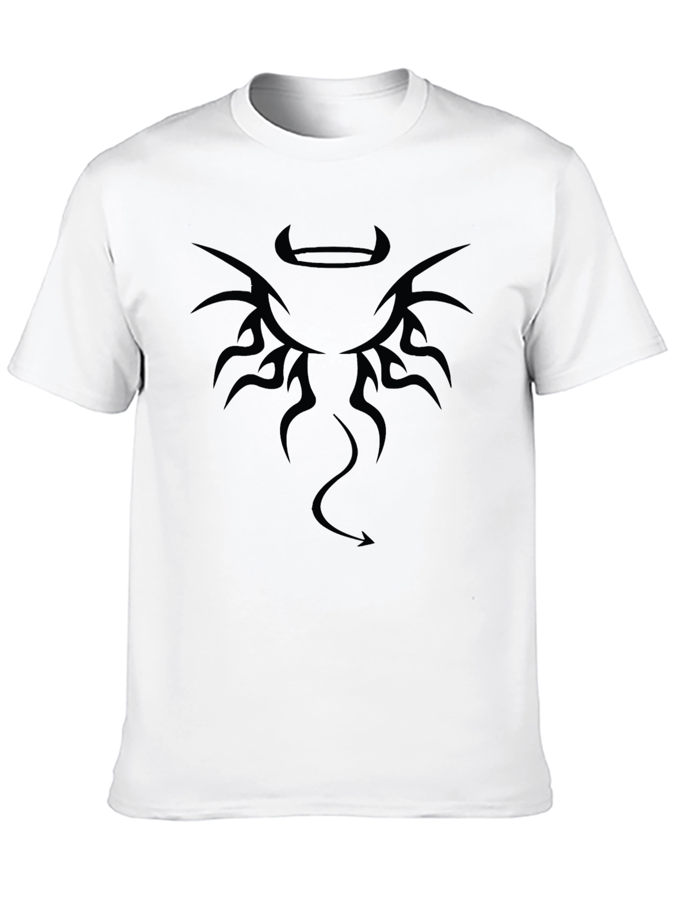 Edgy Angel & Devil Black Graphic Tee
