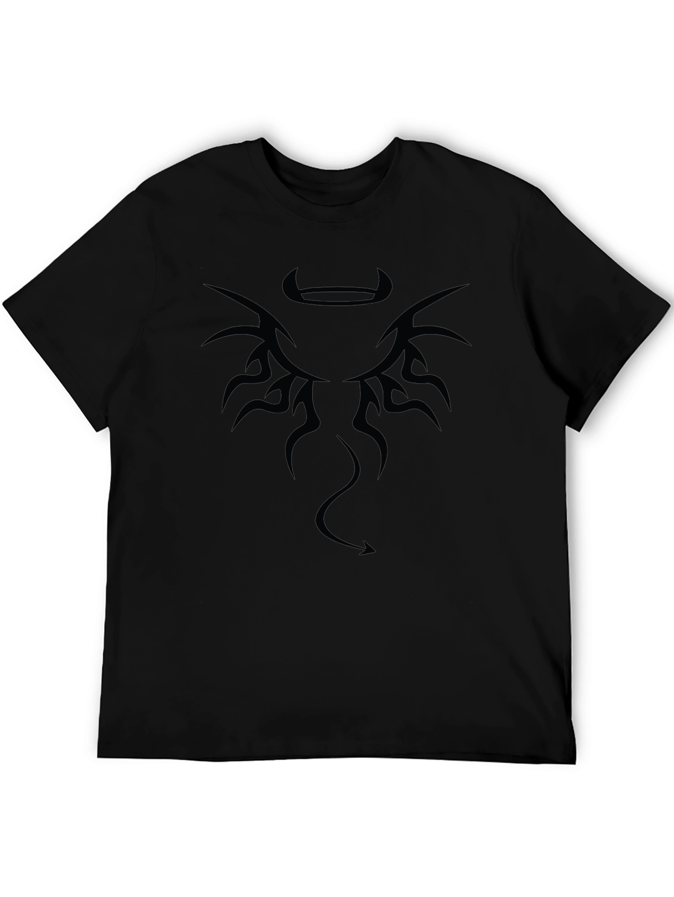 Edgy Angel & Devil Black Graphic Tee
