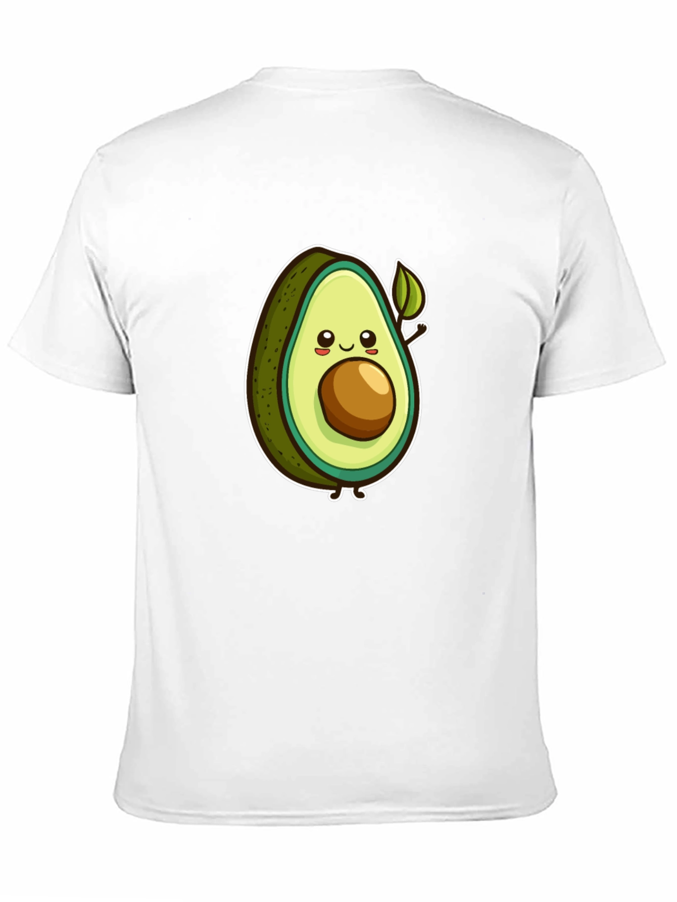 Cartoon Avocado Graphic Tee - Black Unisex T-Shirt