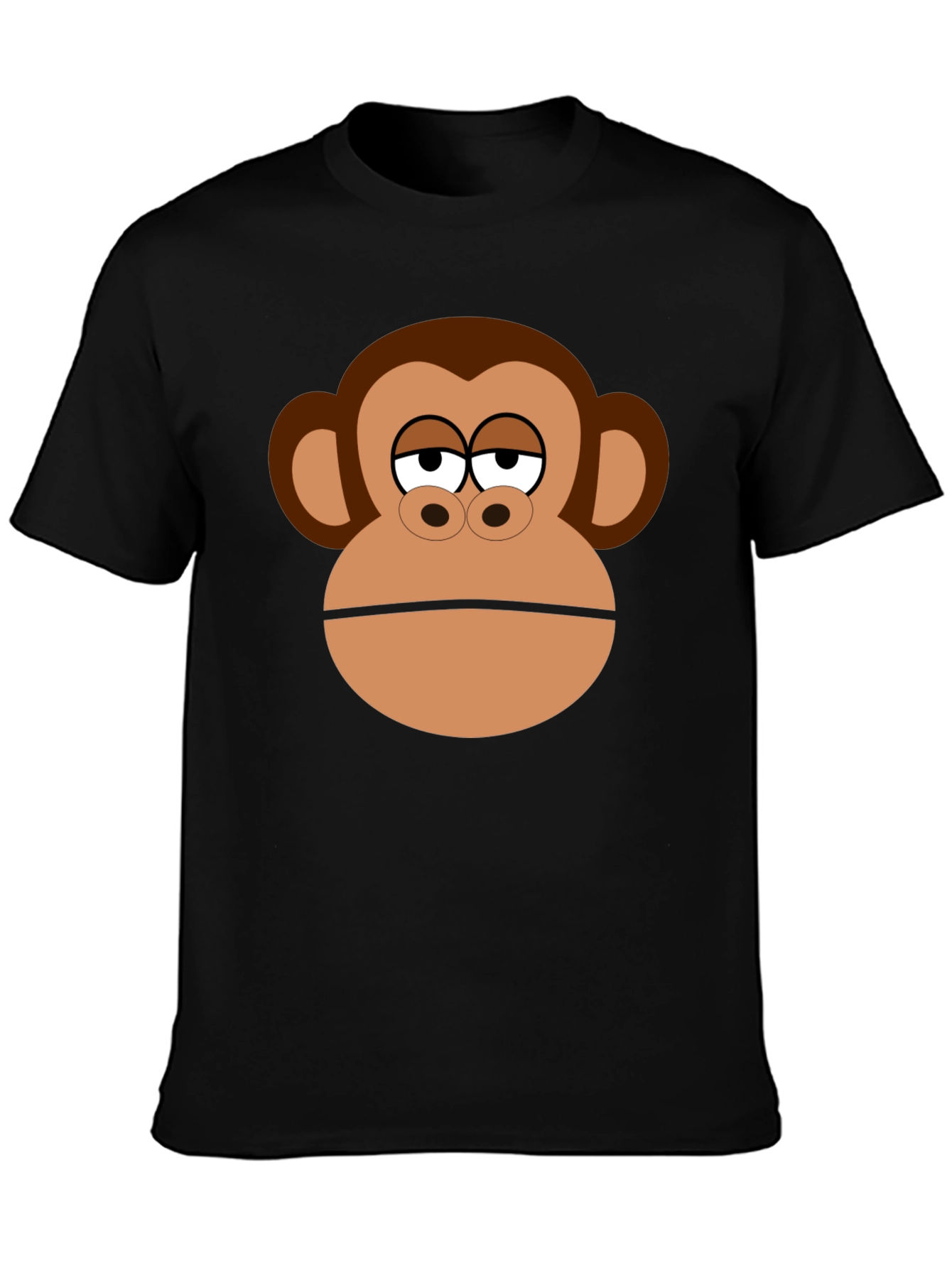 Monkey Face Graphic Black T-Shirt