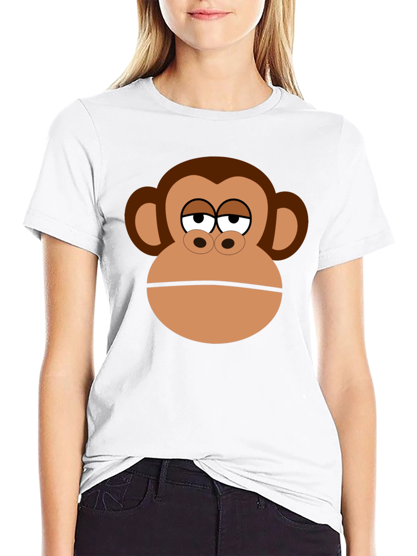 Monkey Face Graphic Black T-Shirt