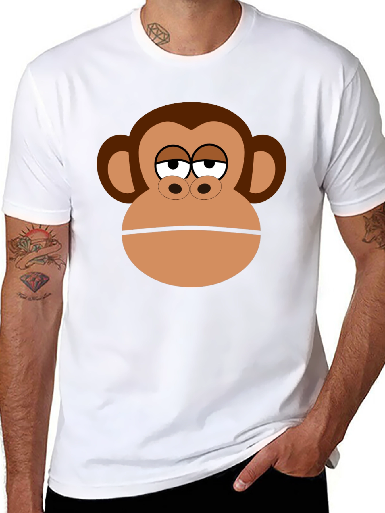 Monkey Face Graphic Black T-Shirt