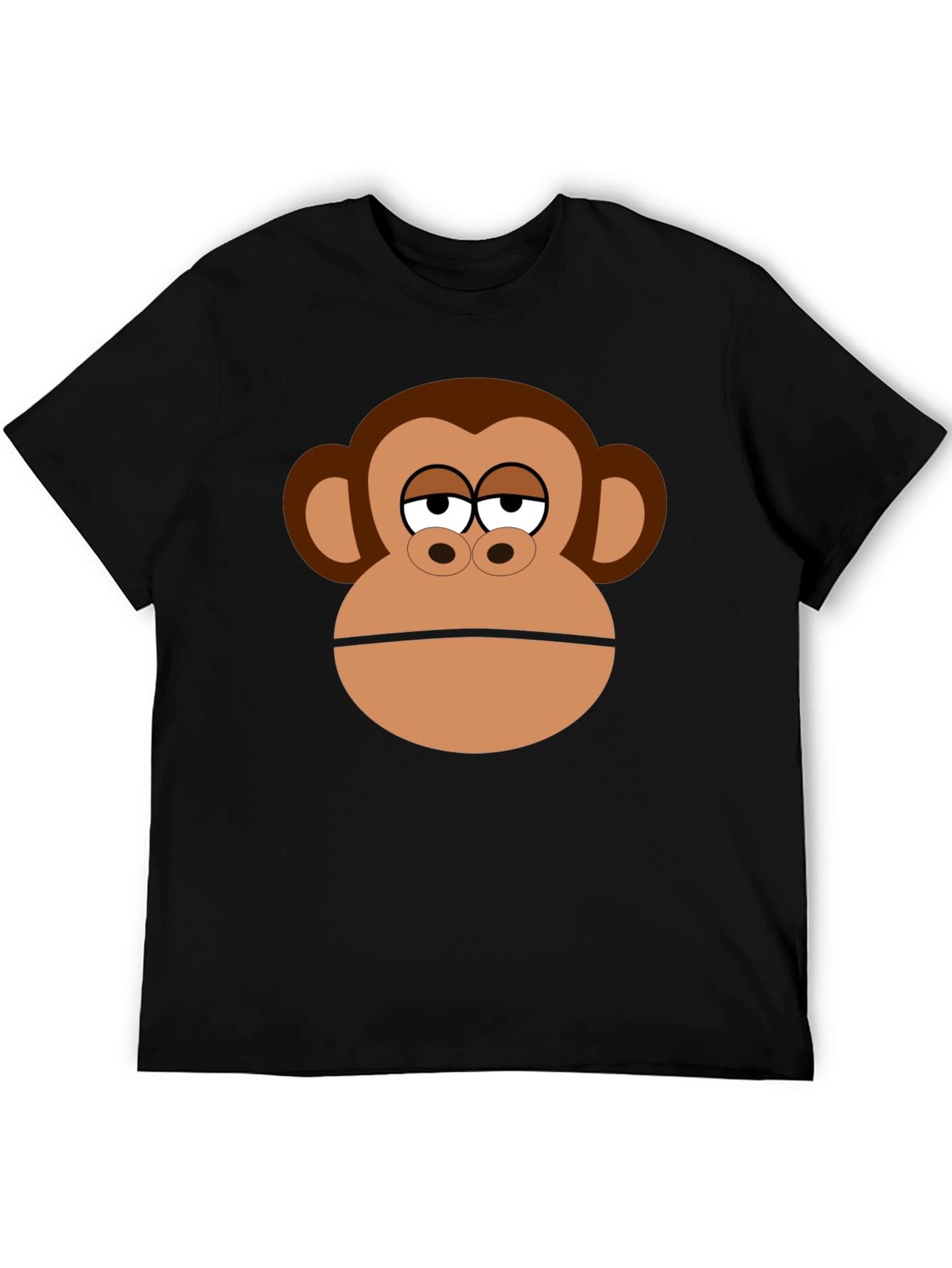 Monkey Face Graphic Black T-Shirt