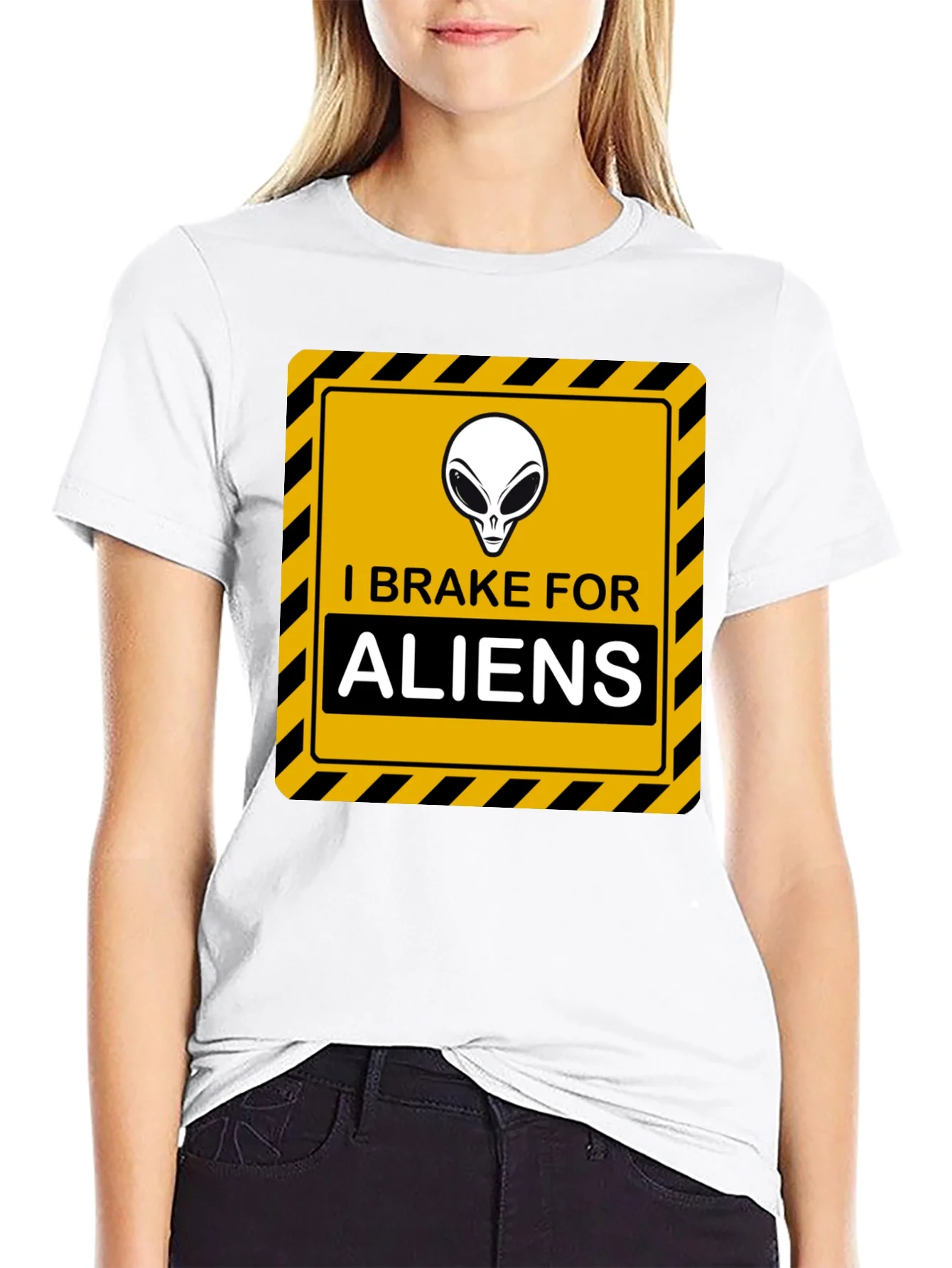 I Brake for Aliens T-Shirt - Sci-Fi Humor Tee
