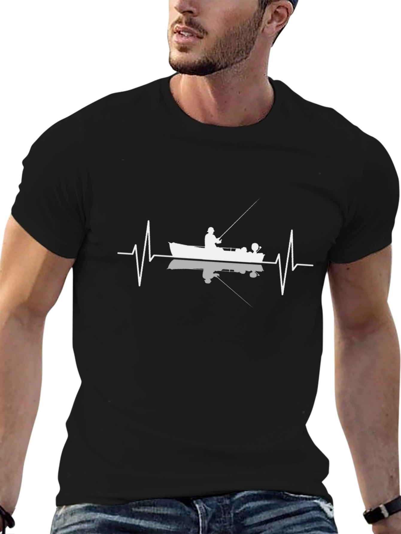 Fishing Heartbeat T-Shirt - Angler Design