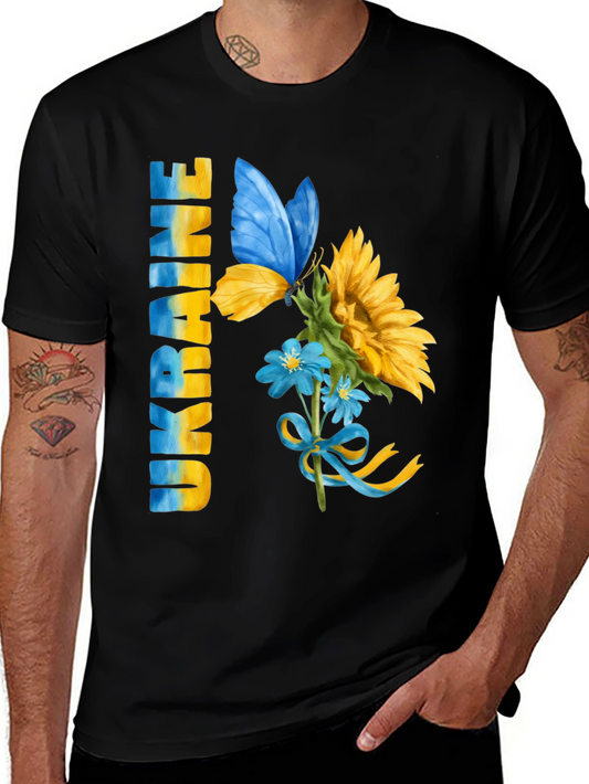Ukraine Butterfly Sunflower Graphic Tee