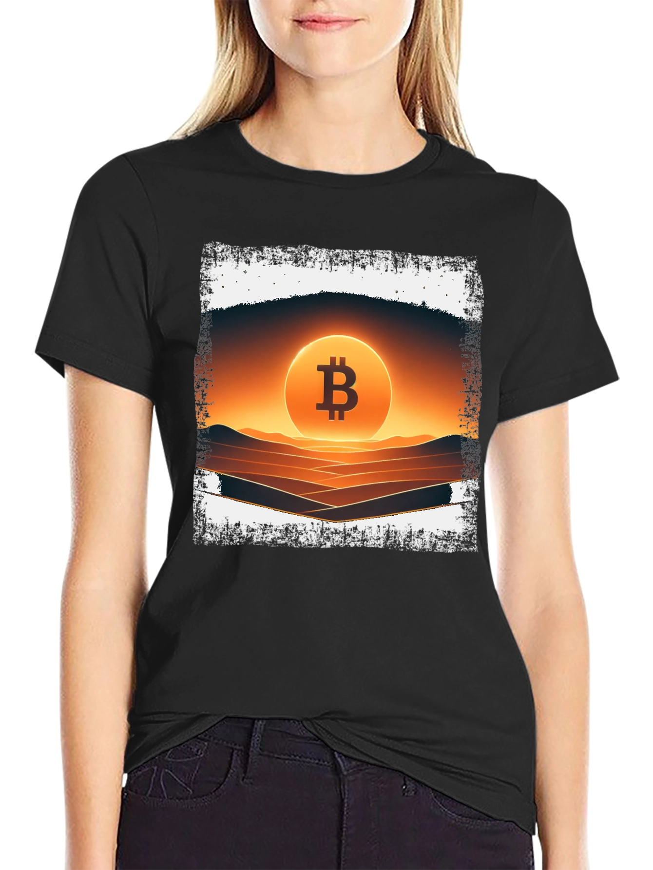 Bitcoin Sunset Graphic Tee - Crypto Fashion