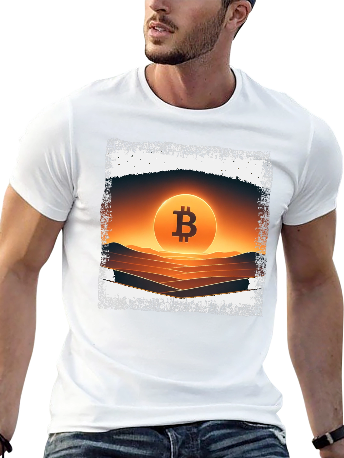 Bitcoin Sunset Graphic Tee - Crypto Fashion