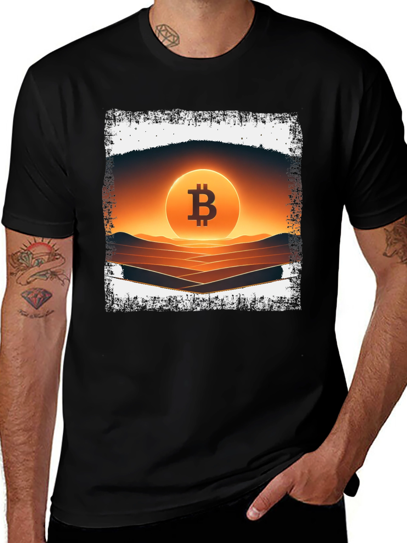 Bitcoin Sunset Graphic Tee - Crypto Fashion