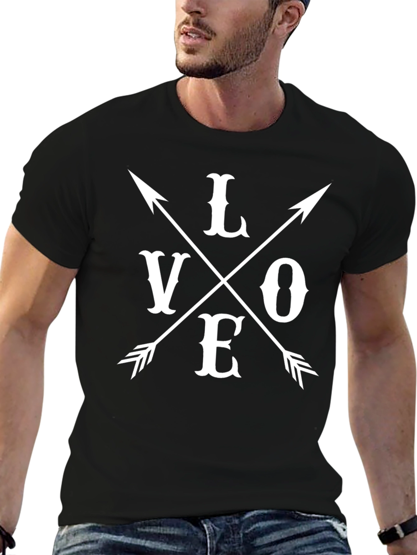 LOVE Arrow Graphic Tee - Stylish Casual T-Shirt