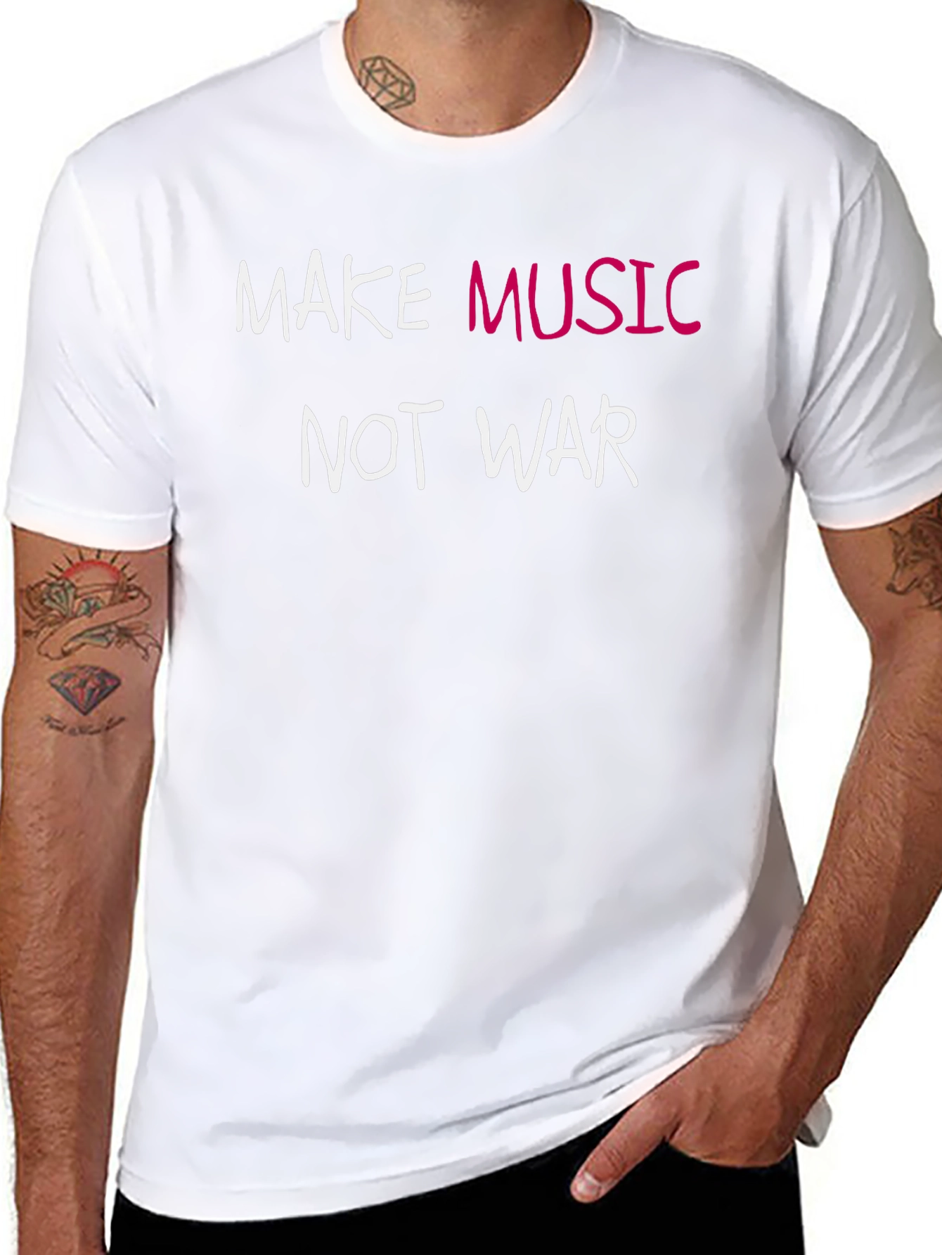 Make Music Not War Graphic Tee - Black