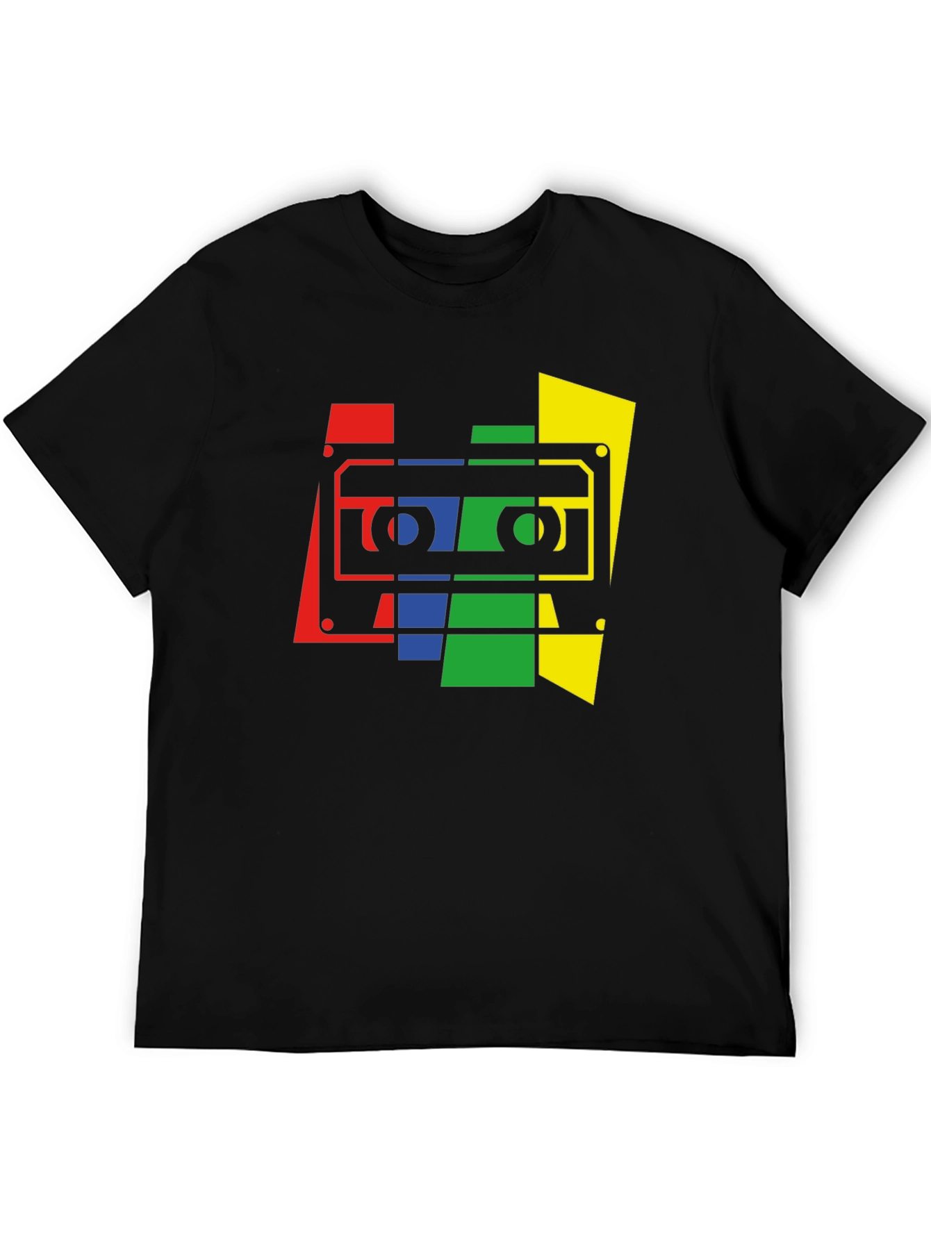 Retro Cassette Tape Graphic Tee - Black