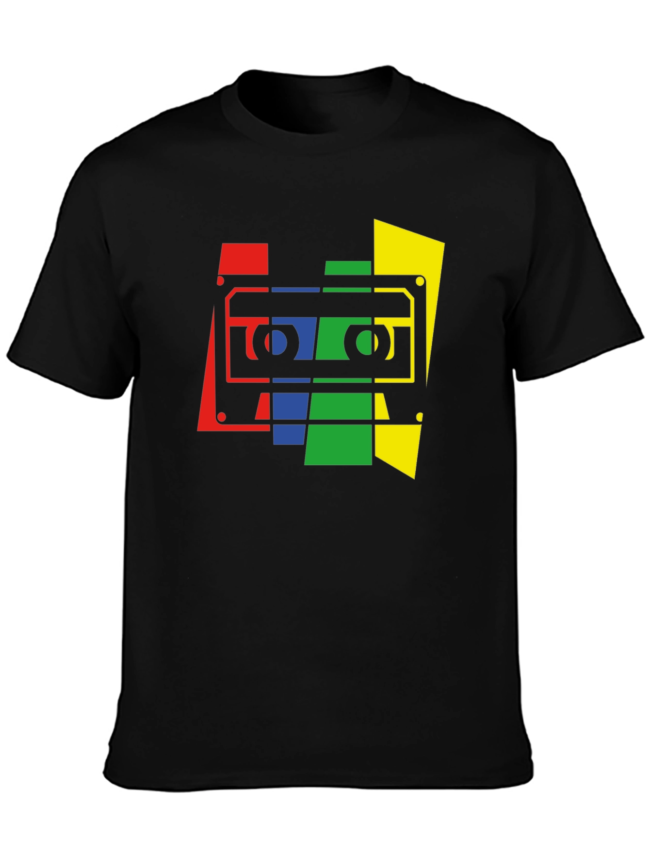 Retro Cassette Tape Graphic Tee - Black