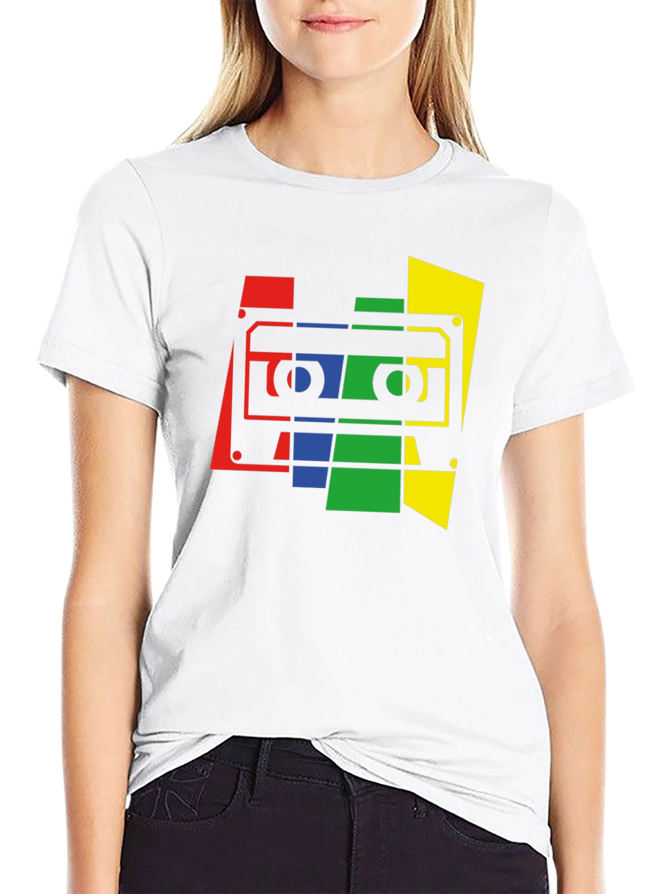 Retro Cassette Tape Graphic Tee - Black