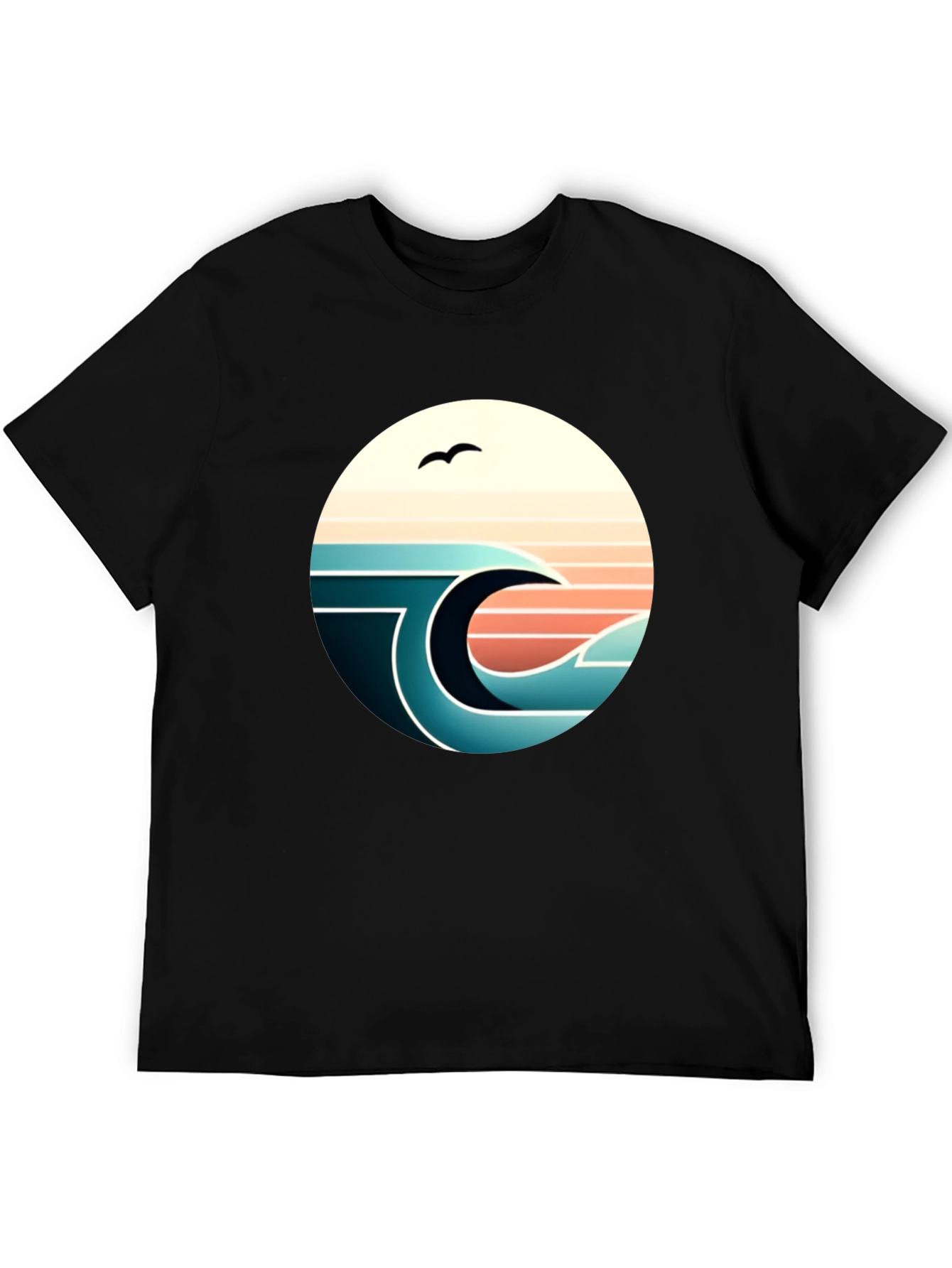 Retro Wave Graphic Tee - Black