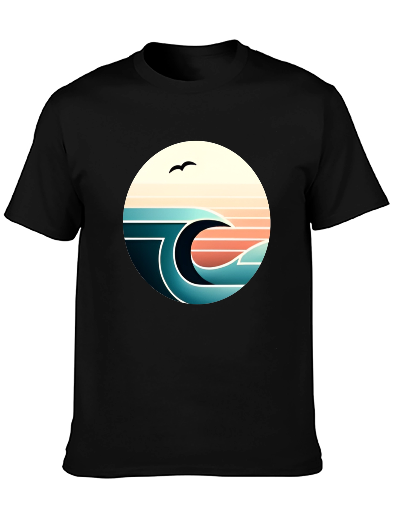 Retro Wave Graphic Tee - Black