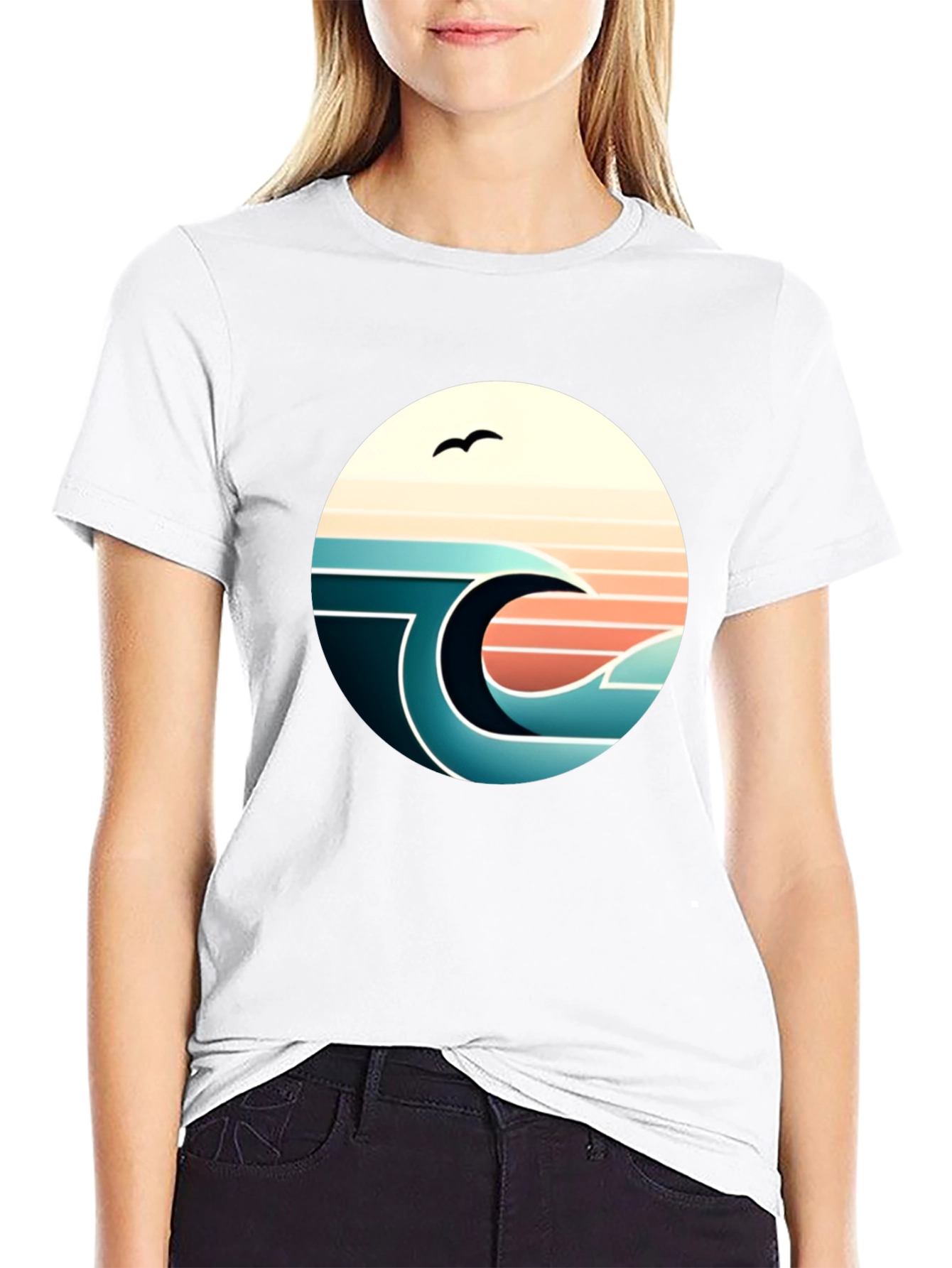 Retro Wave Graphic Tee - Black