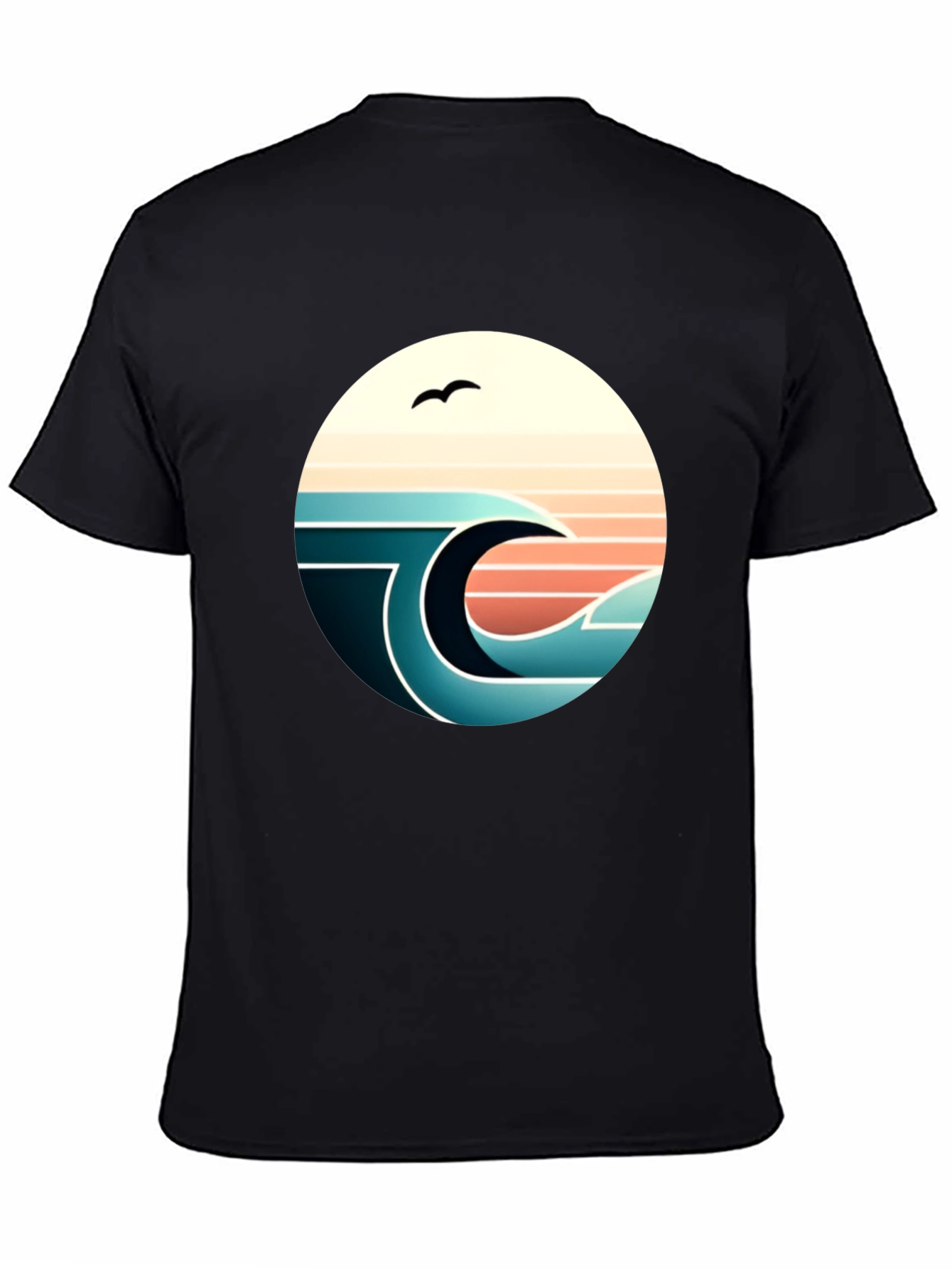 Retro Wave Graphic Tee - Black