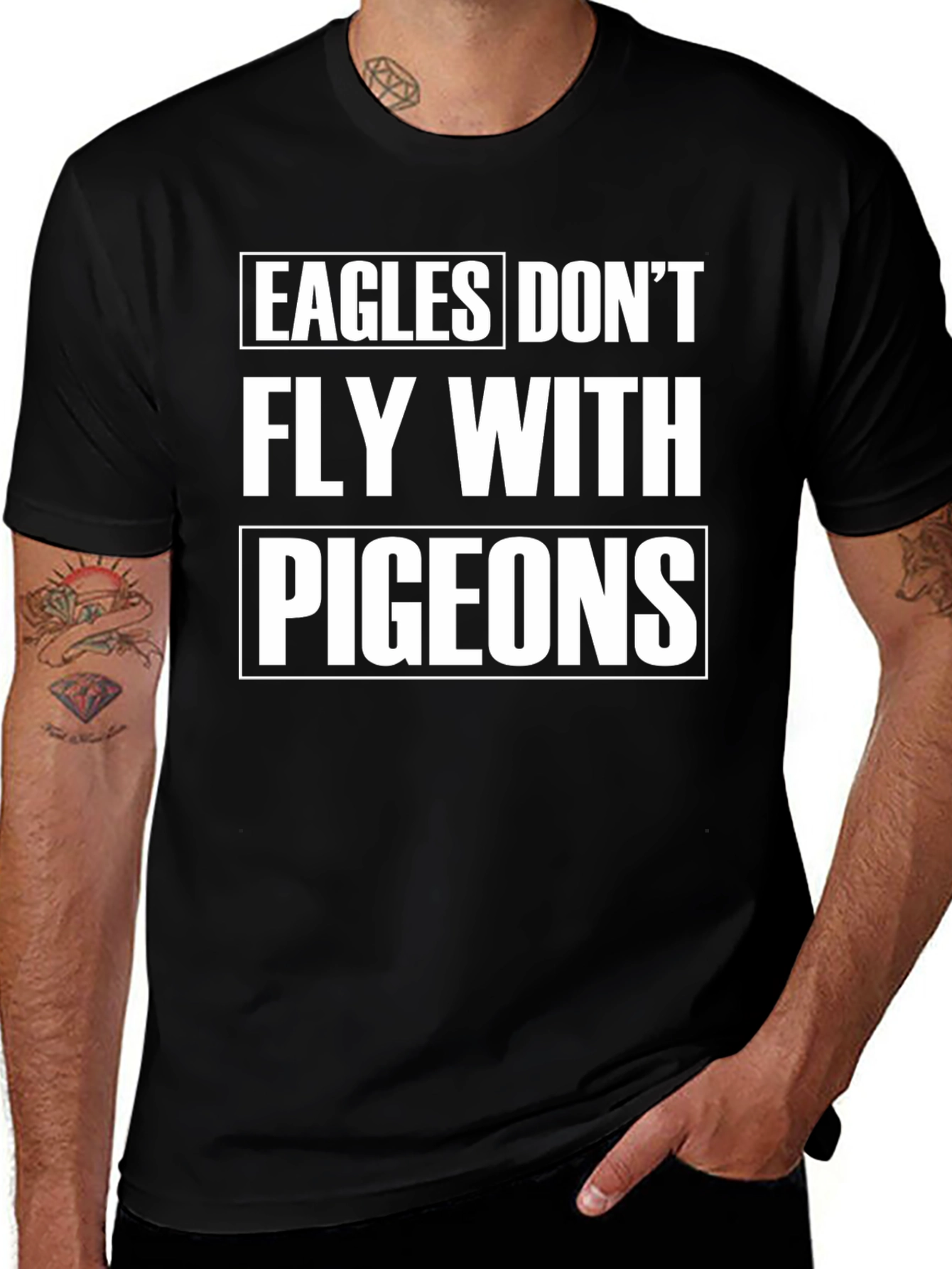 Eagles Dont Fly With Pigeons Graphic Tee