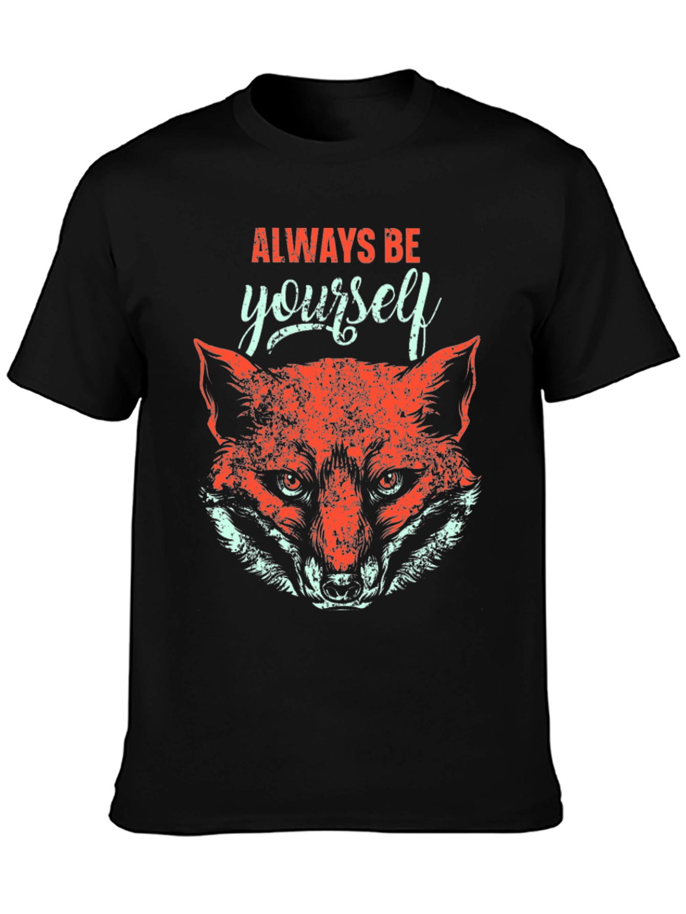 Always Be Yourself Fox Graphic Tee - Black