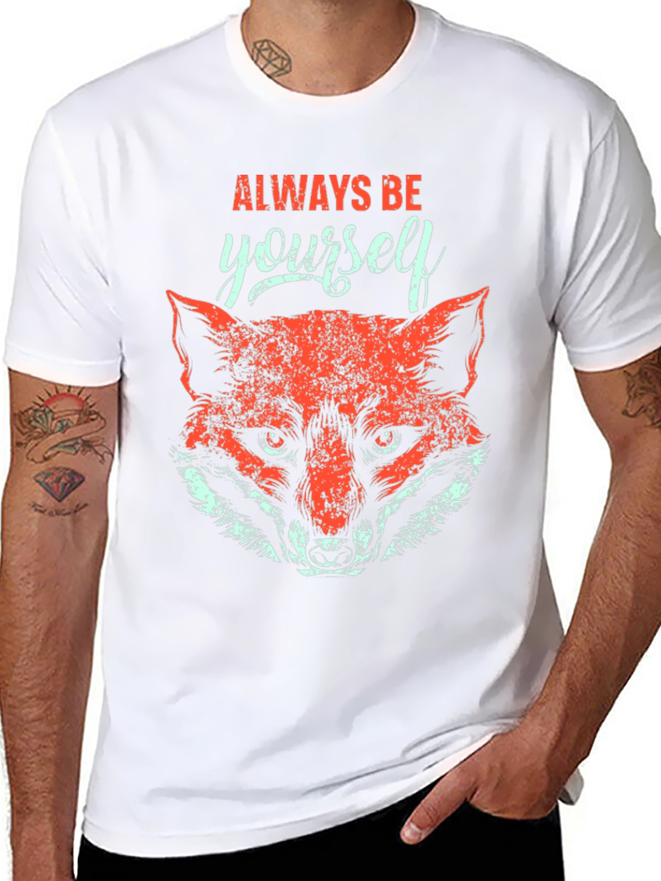 Always Be Yourself Fox Graphic Tee - Black