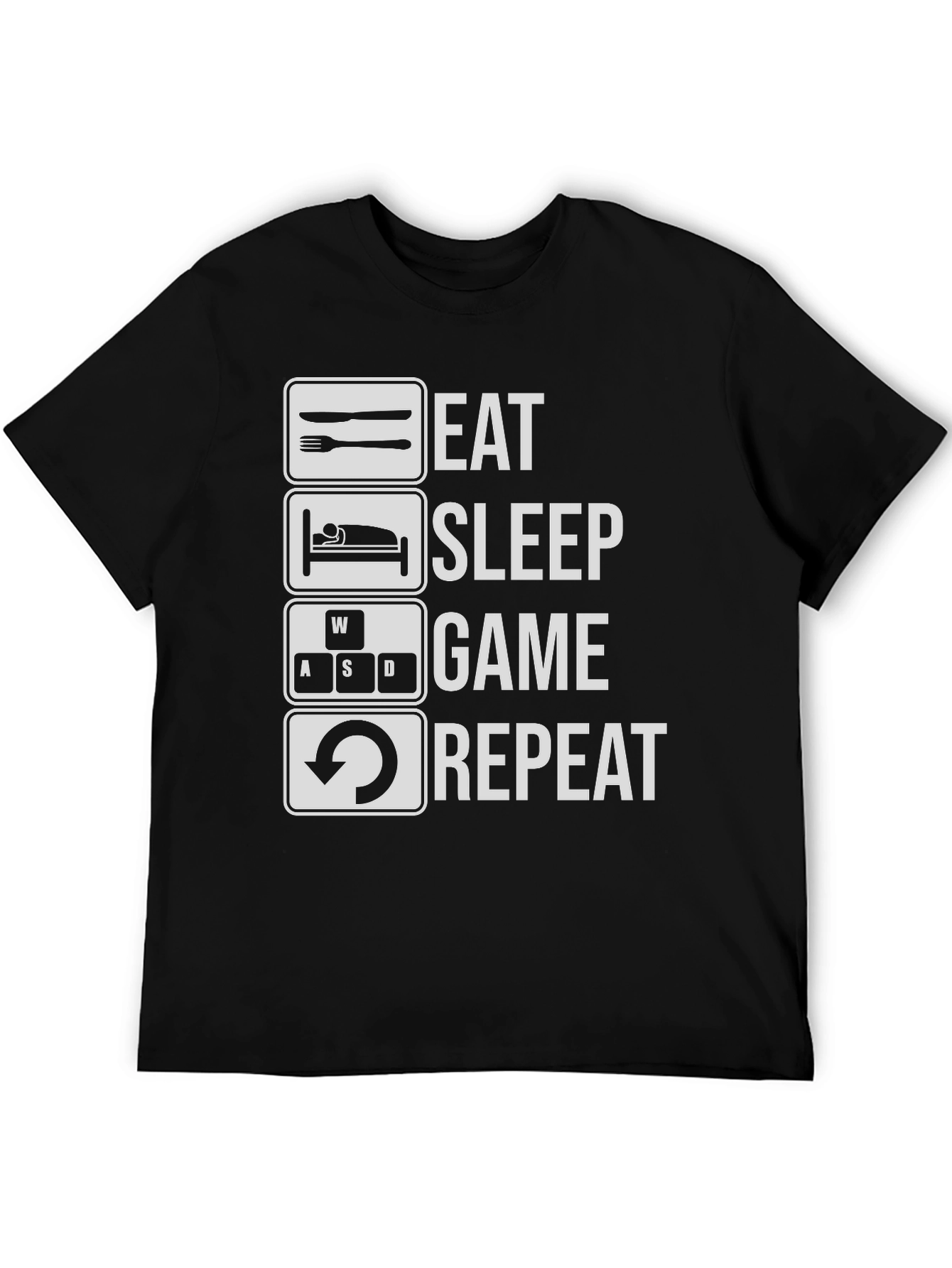 Eat Sleep Game Repeat T-Shirt - Gamer Tee