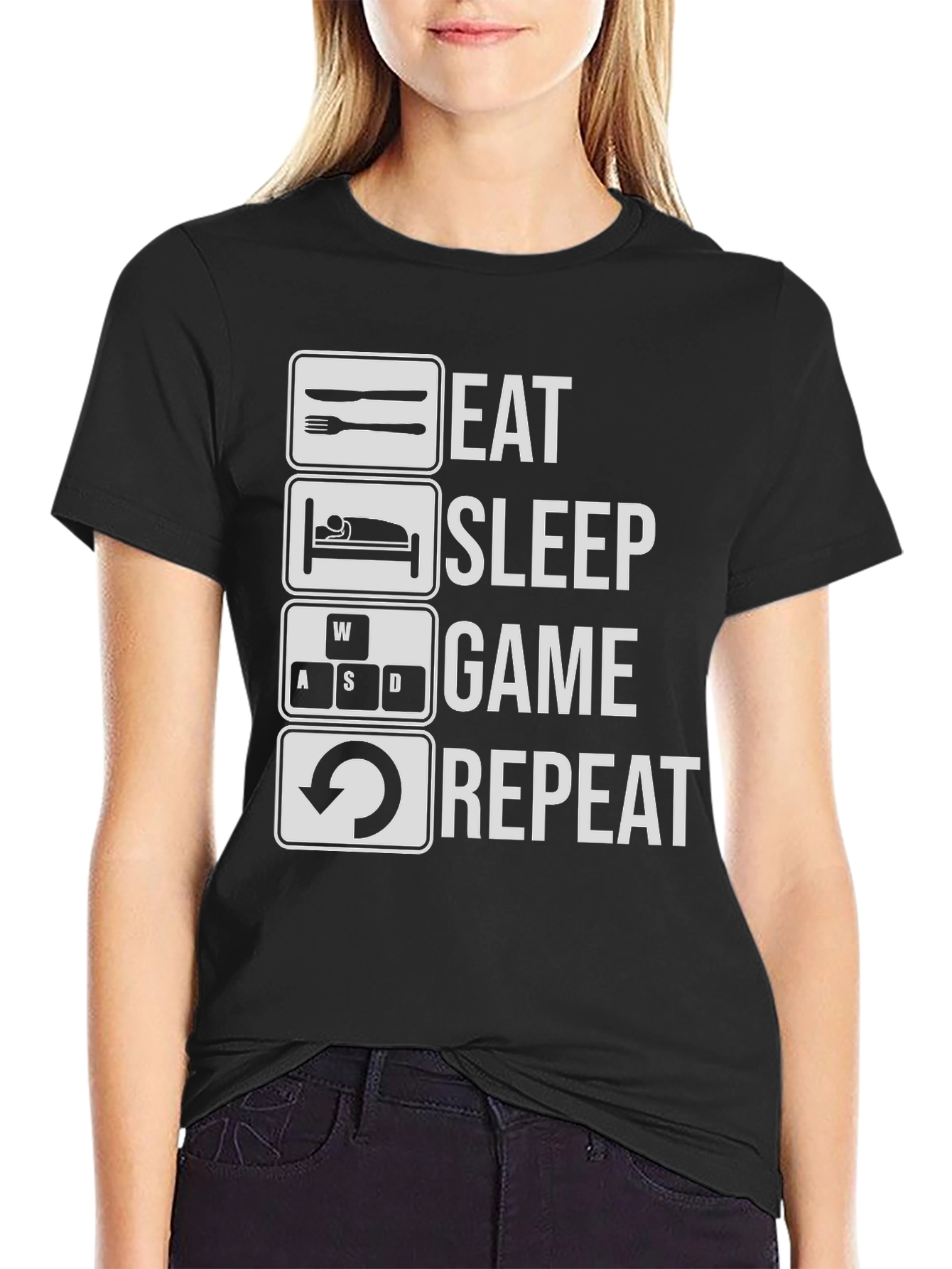 Eat Sleep Game Repeat T-Shirt - Gamer Tee
